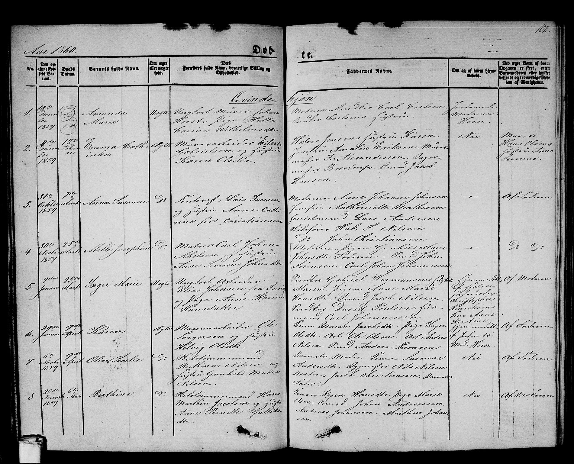 Larvik kirkebøker, AV/SAKO-A-352/G/Gb/L0002: Parish register (copy) no. II 2, 1843-1866, p. 102