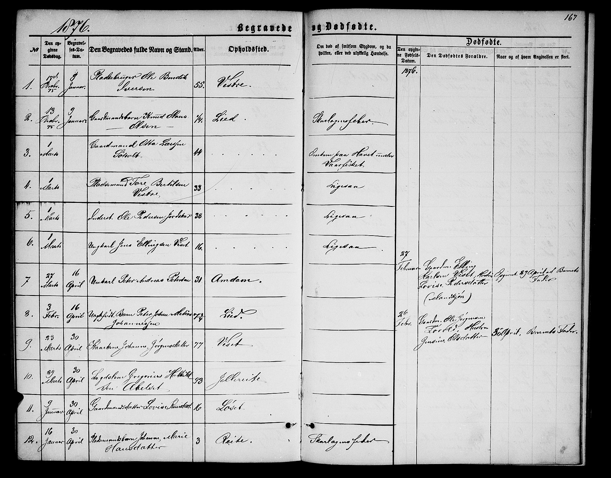 Ministerialprotokoller, klokkerbøker og fødselsregistre - Møre og Romsdal, AV/SAT-A-1454/522/L0325: Parish register (copy) no. 522C04, 1872-1877, p. 167