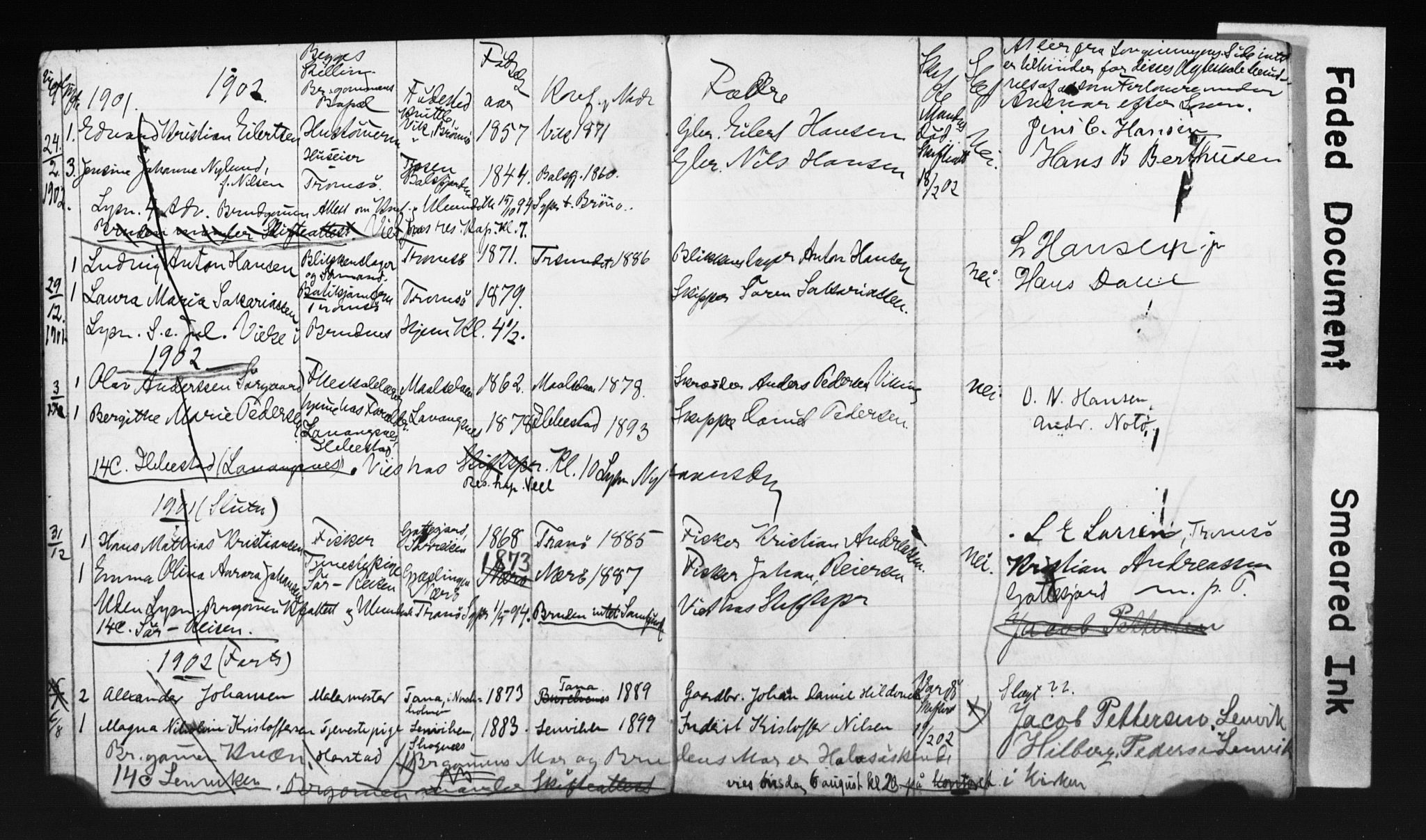 Tromsø sokneprestkontor/stiftsprosti/domprosti, AV/SATØ-S-1343/H/Hc/L0099/0004: Banns register no. 99.4, 1901-1905