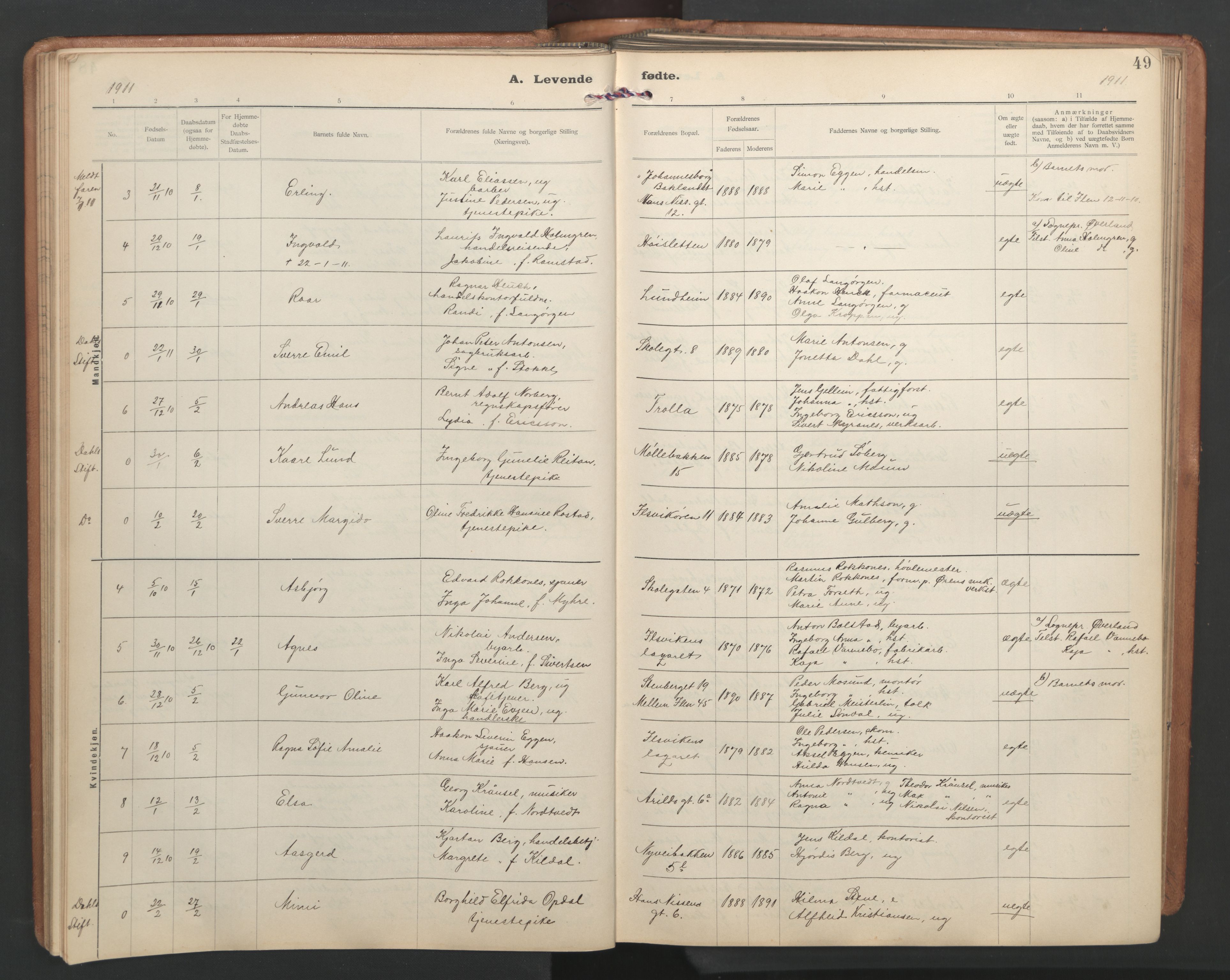 Ministerialprotokoller, klokkerbøker og fødselsregistre - Sør-Trøndelag, AV/SAT-A-1456/603/L0173: Parish register (copy) no. 603C01, 1907-1962, p. 49