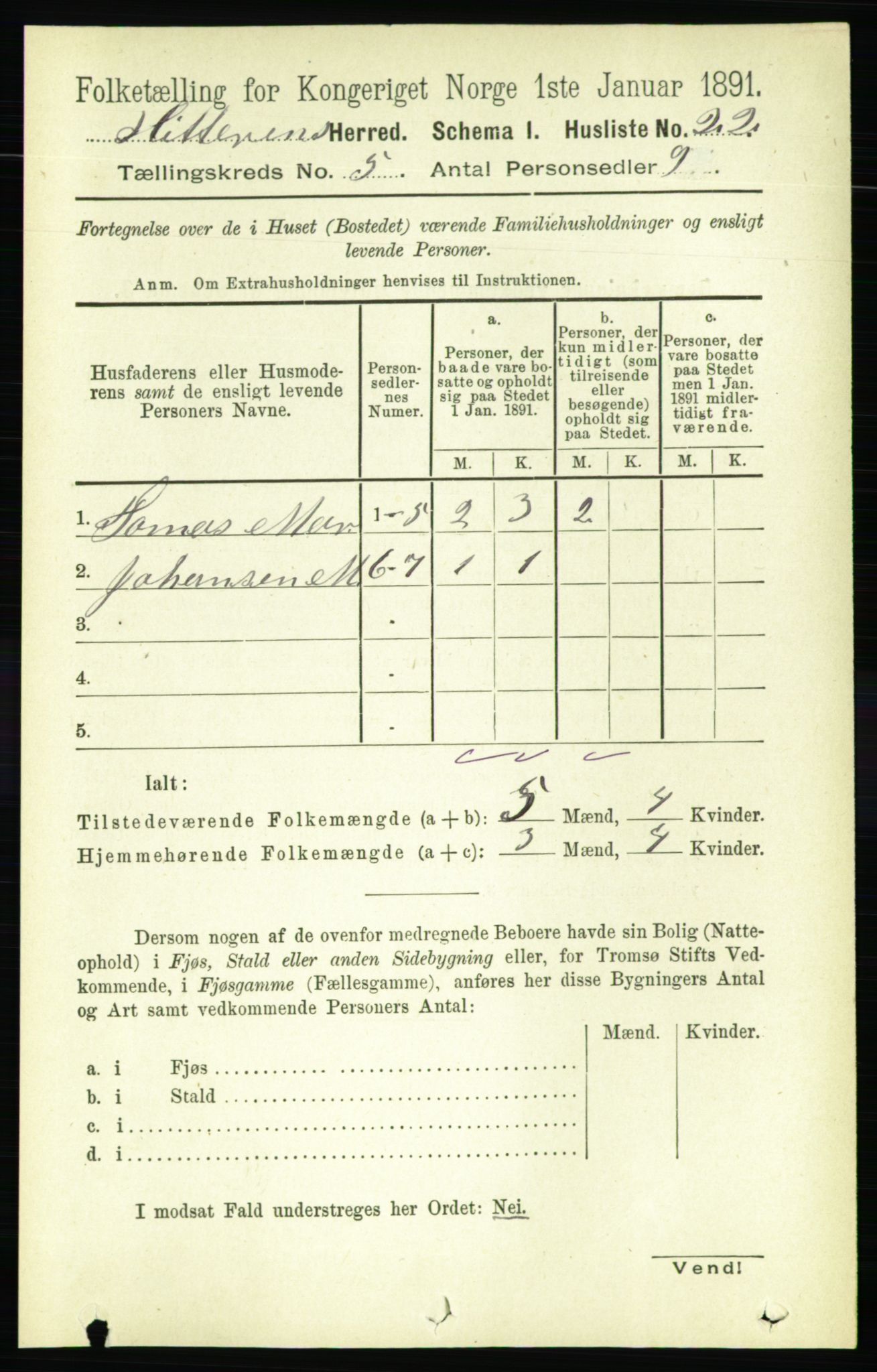 RA, 1891 census for 1617 Hitra, 1891, p. 882