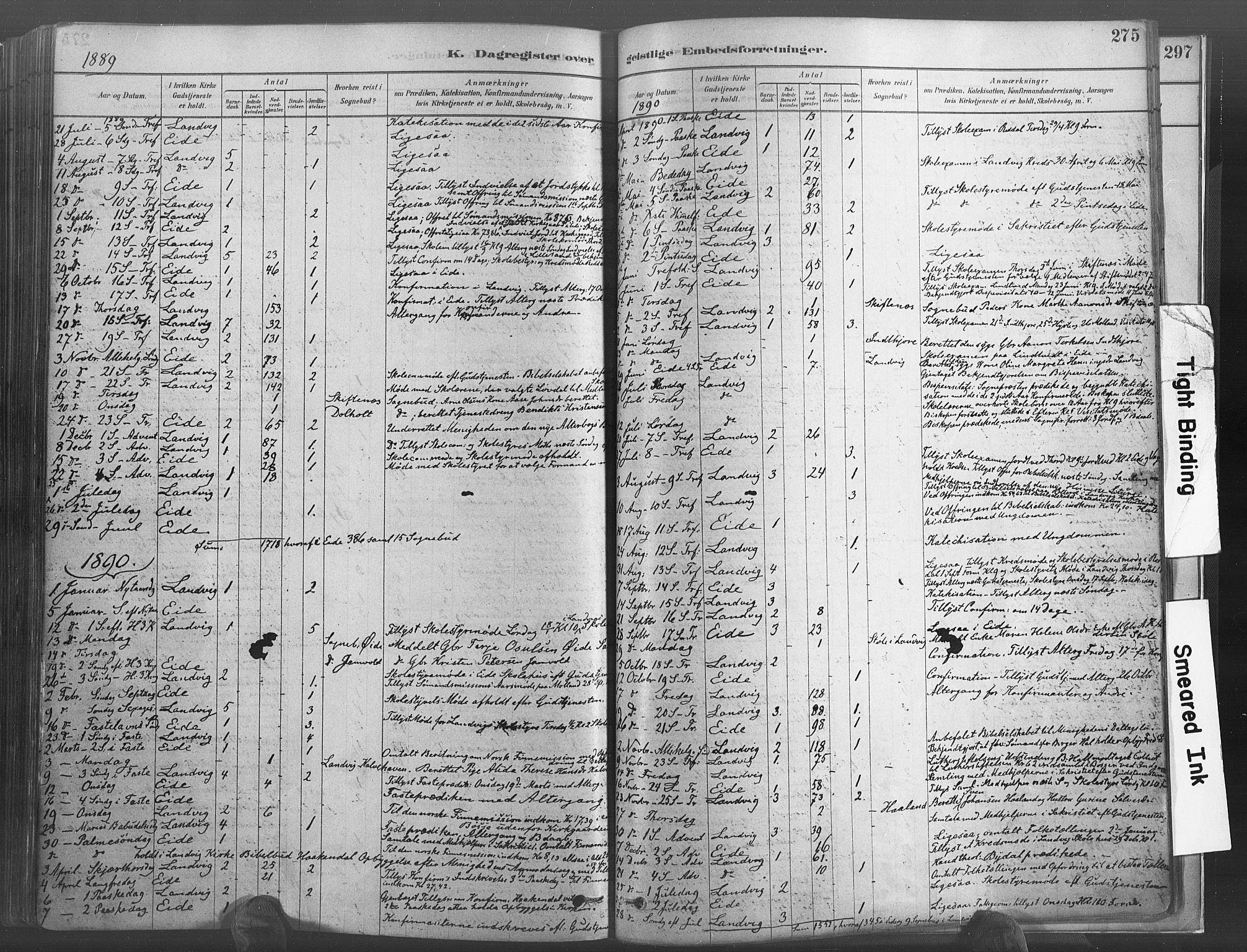 Hommedal sokneprestkontor, SAK/1111-0023/F/Fa/Fab/L0006: Parish register (official) no. A 6, 1878-1897, p. 275