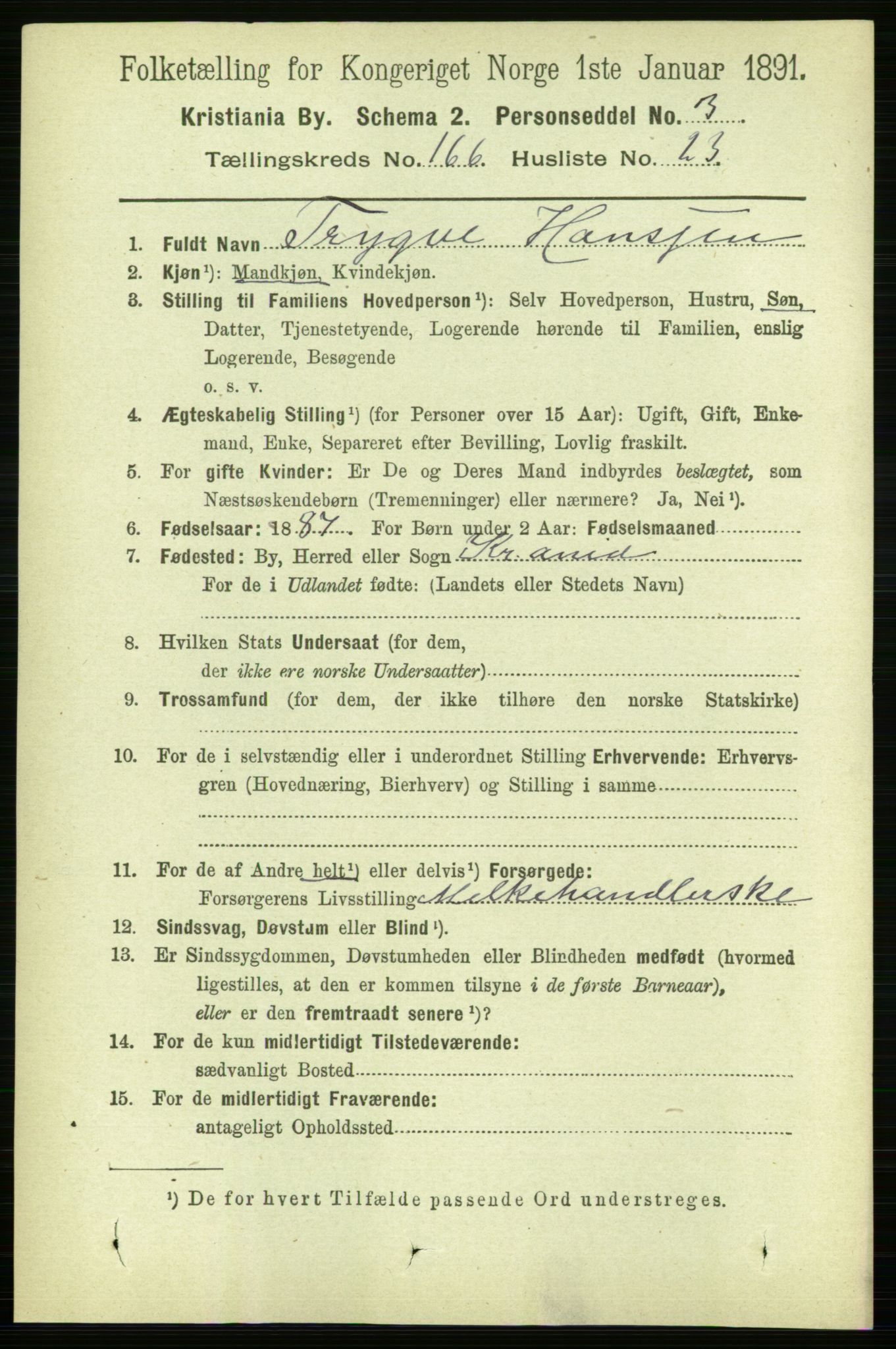 RA, 1891 census for 0301 Kristiania, 1891, p. 97139