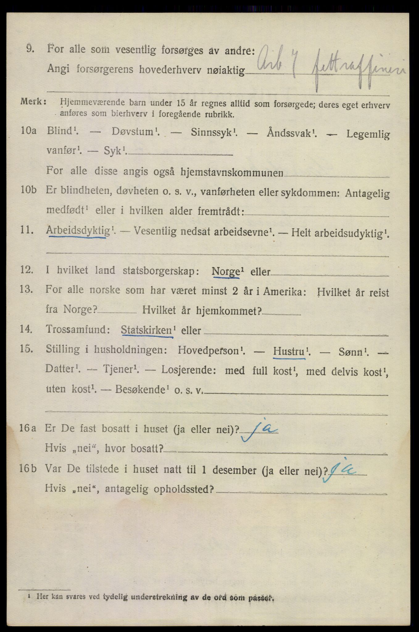 SAKO, 1920 census for Sandeherred, 1920, p. 15273