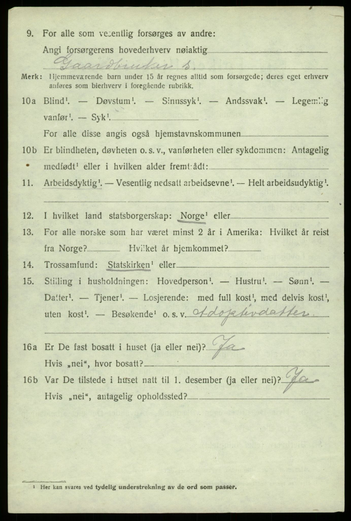 SAB, 1920 census for Fjell, 1920, p. 5221