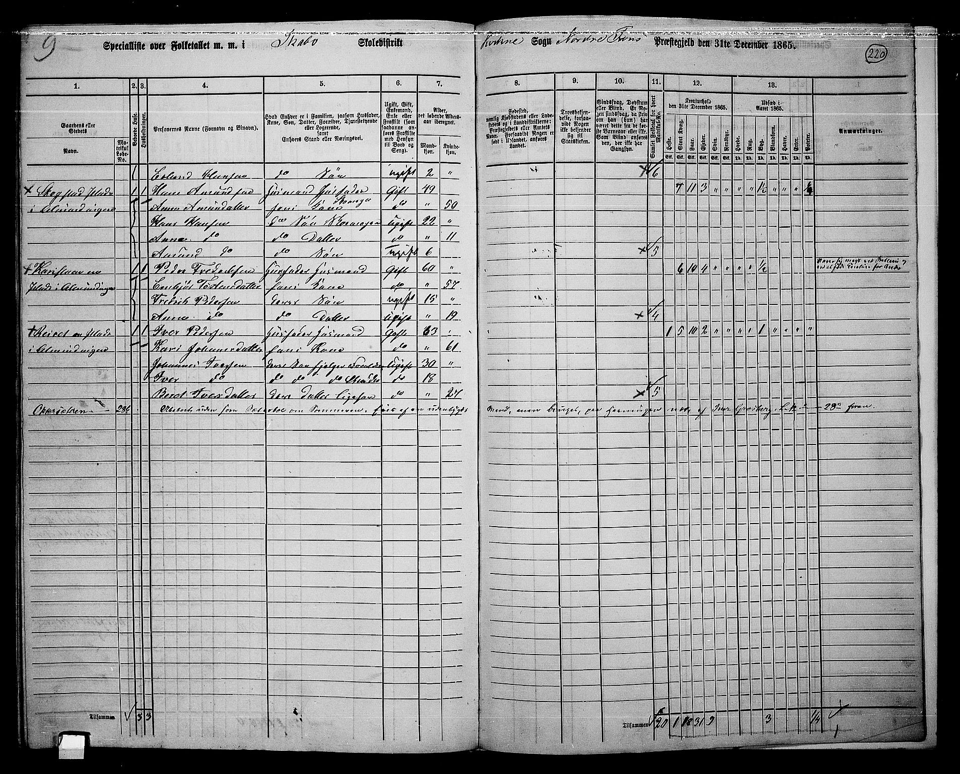 RA, 1865 census for Nord-Fron, 1865, p. 204