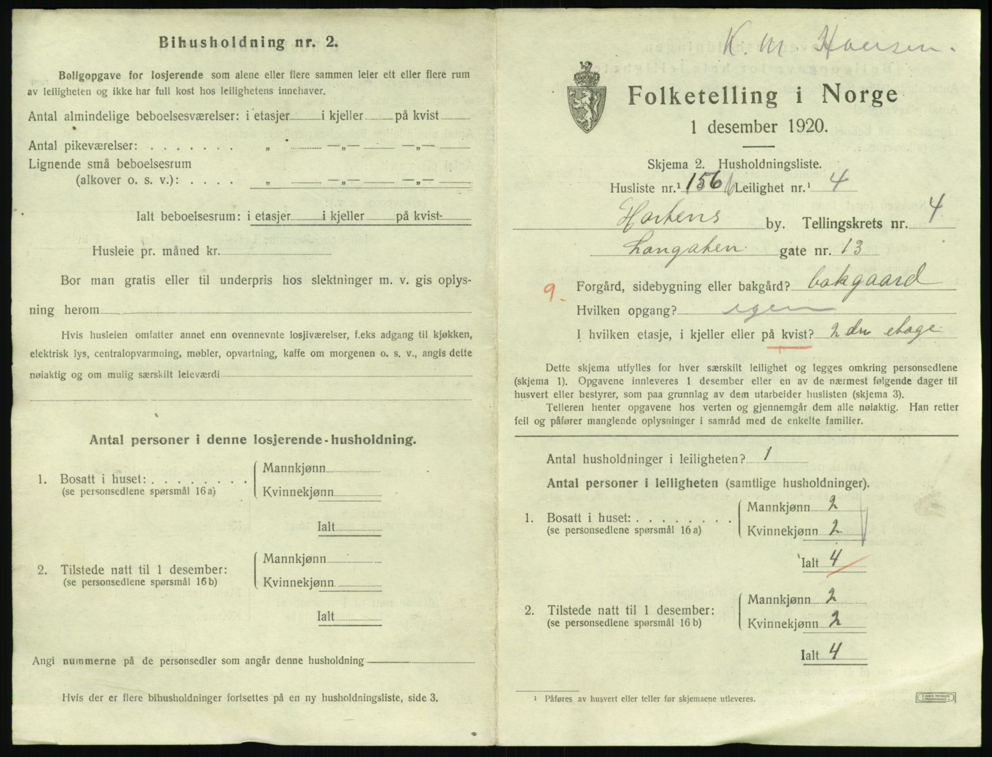 SAKO, 1920 census for Horten, 1920, p. 5625