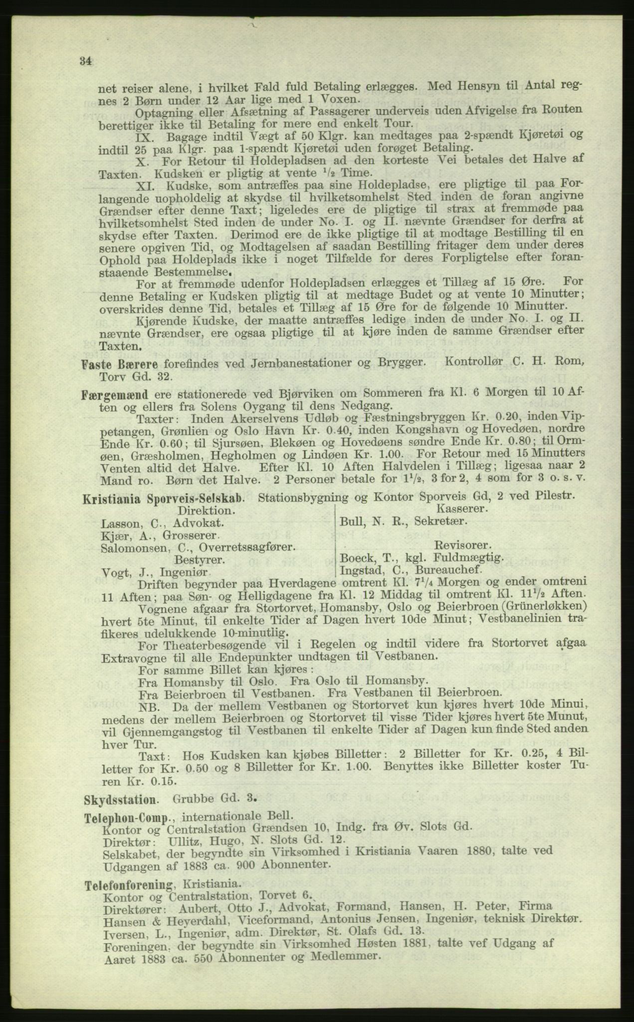 Kristiania/Oslo adressebok, PUBL/-, 1884, p. 34