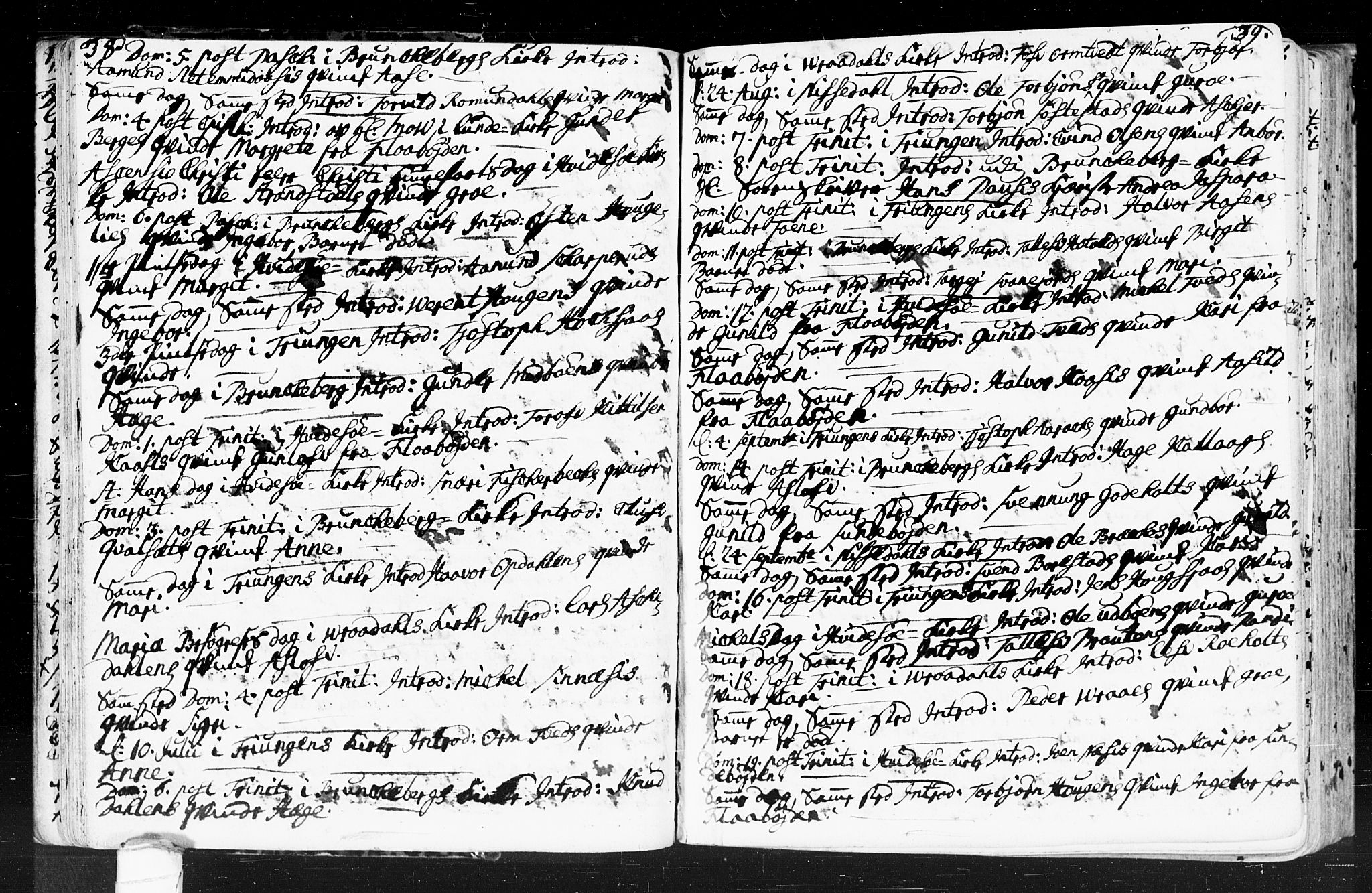 Kviteseid kirkebøker, SAKO/A-276/F/Fa/L0001: Parish register (official) no. I 1, 1754-1773, p. 38-39