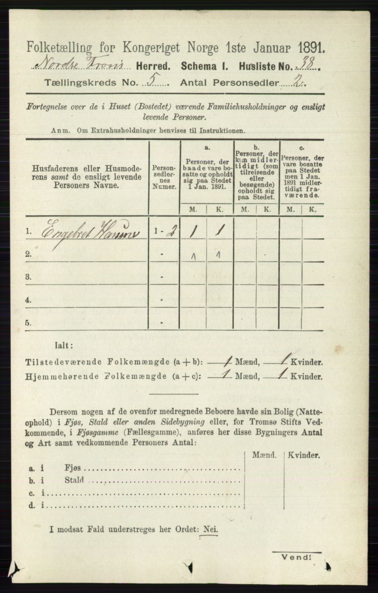 RA, 1891 census for 0518 Nord-Fron, 1891, p. 1959