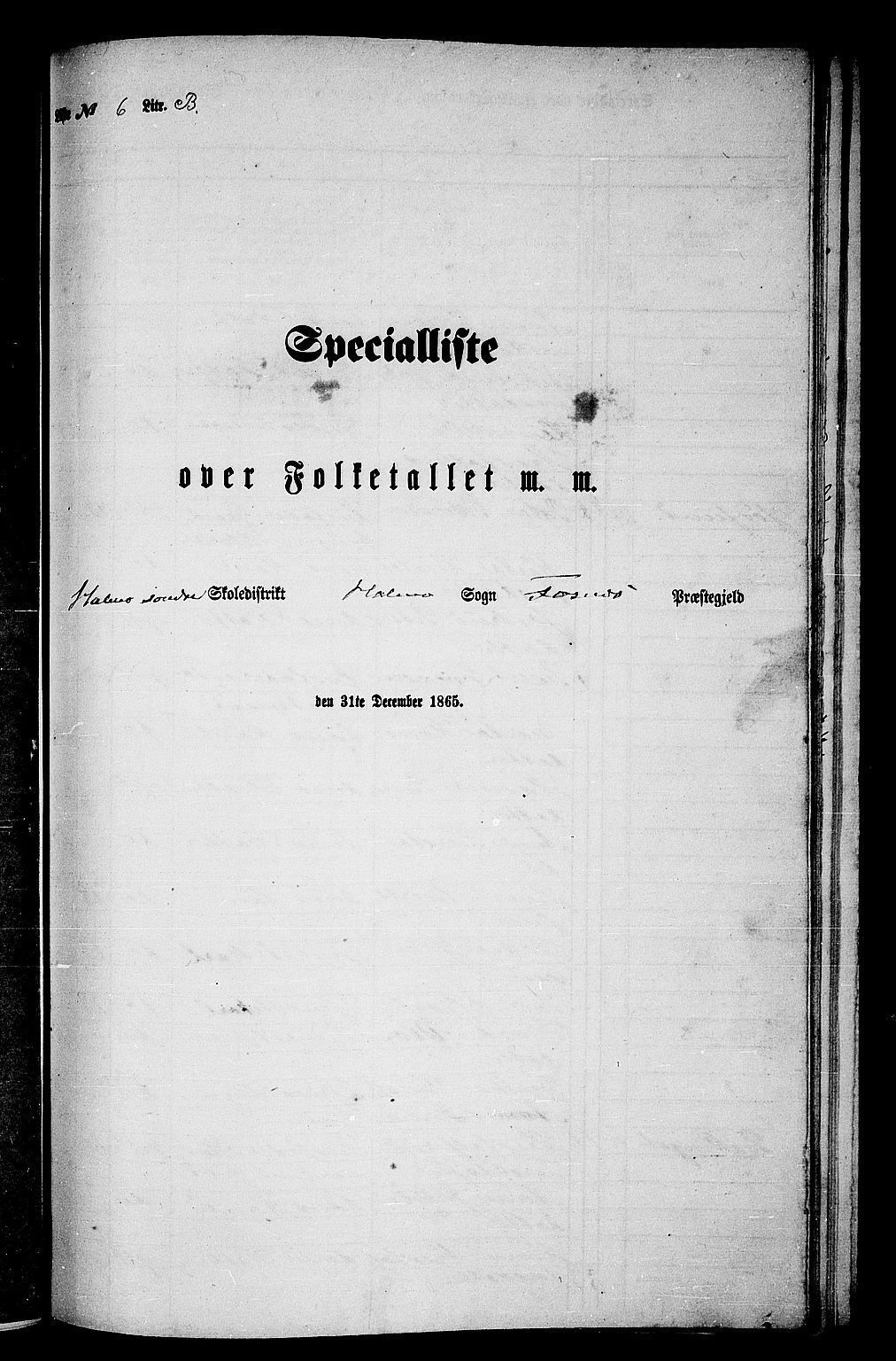 RA, 1865 census for Fosnes, 1865, p. 116