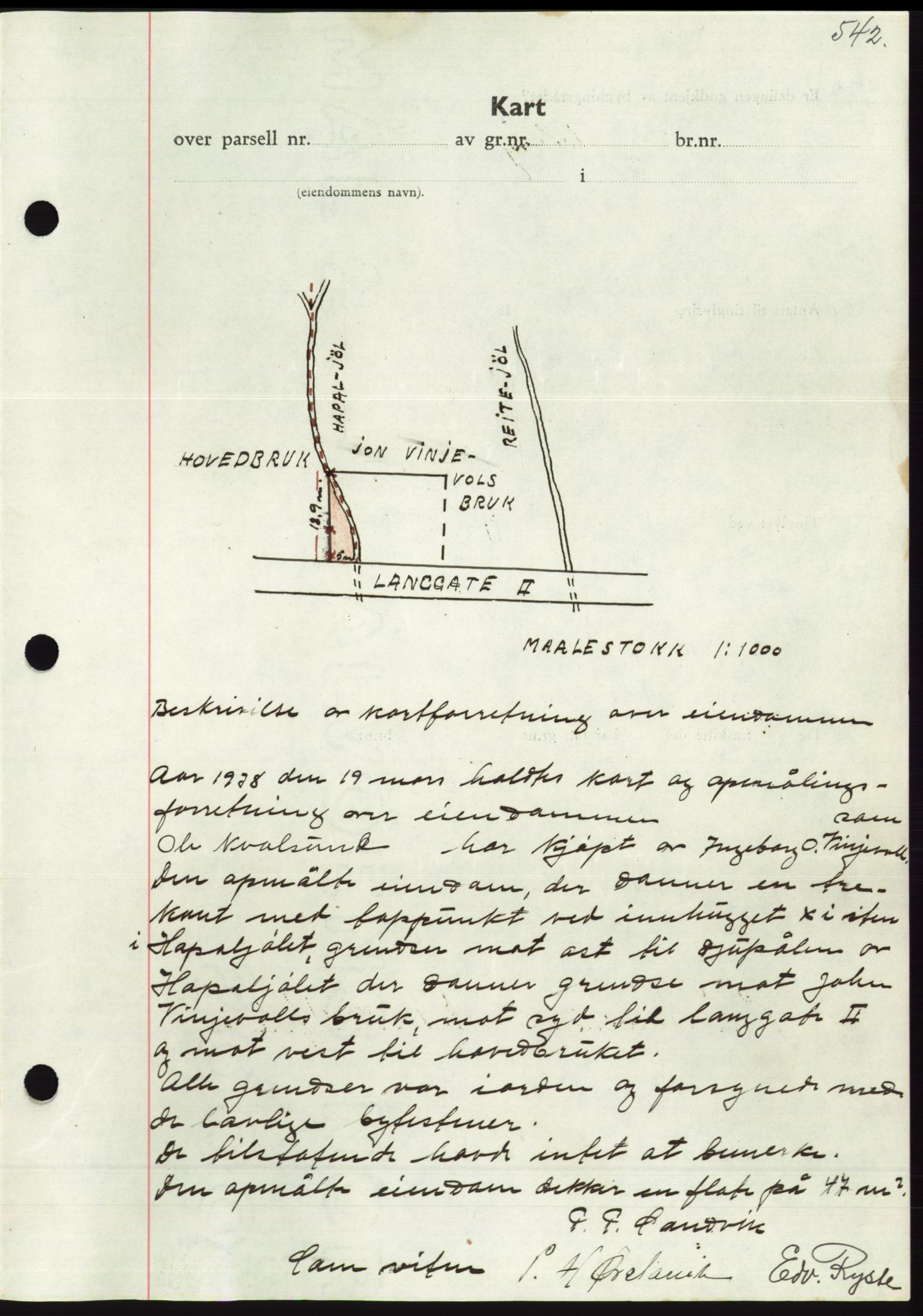 Søre Sunnmøre sorenskriveri, AV/SAT-A-4122/1/2/2C/L0065: Mortgage book no. 59, 1938-1938, Diary no: : 1026/1938