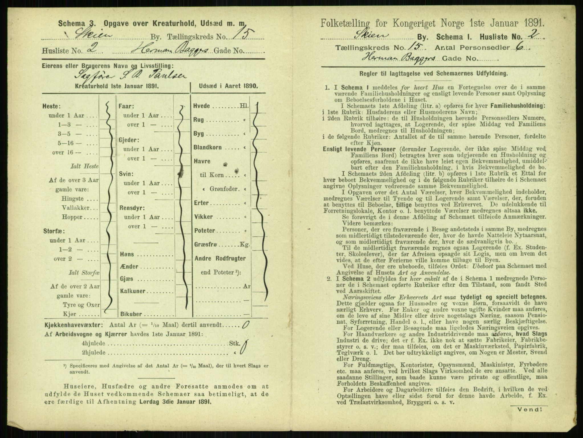 RA, 1891 census for 0806 Skien, 1891, p. 584