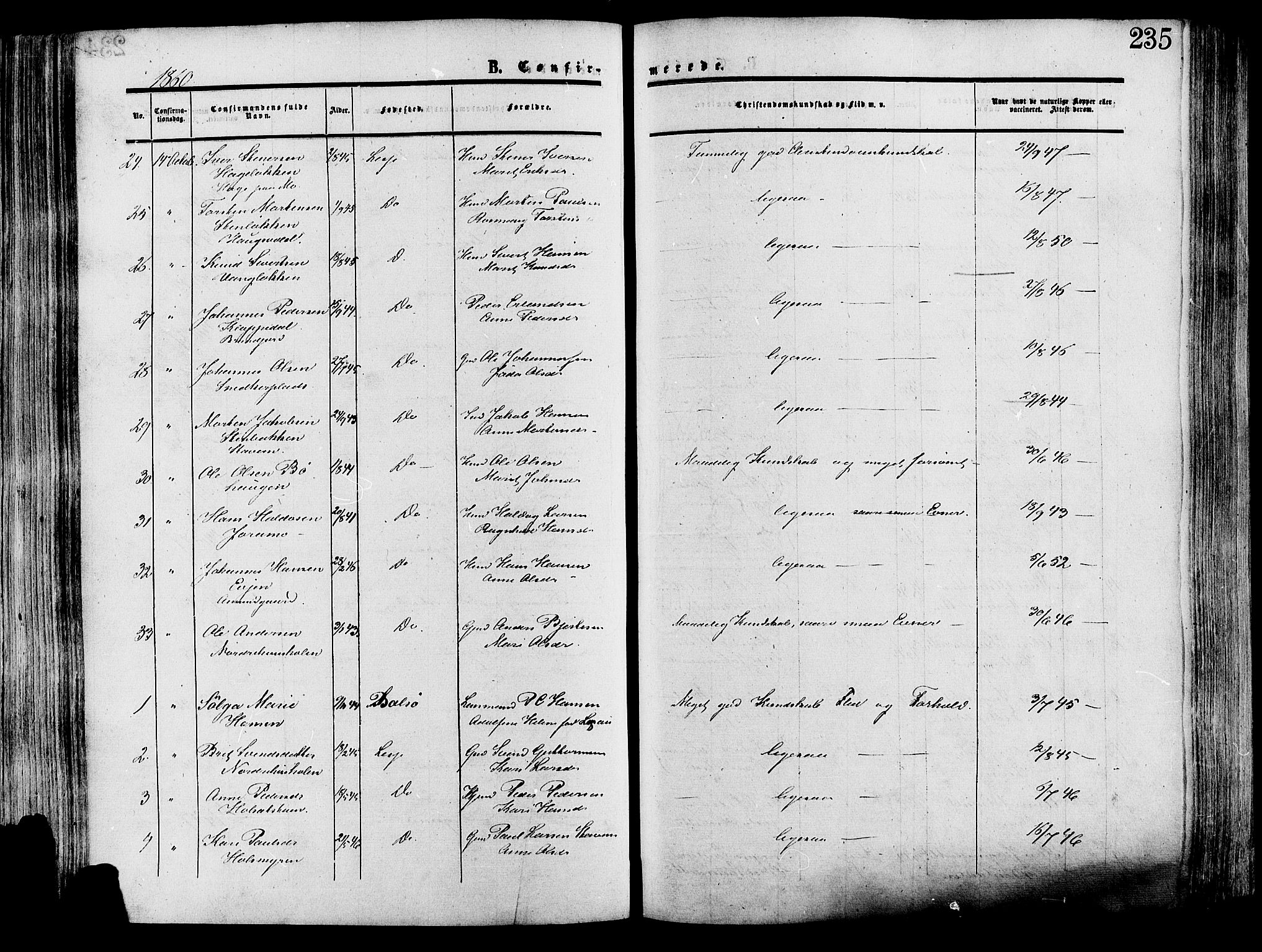 Lesja prestekontor, SAH/PREST-068/H/Ha/Haa/L0008: Parish register (official) no. 8, 1854-1880, p. 235