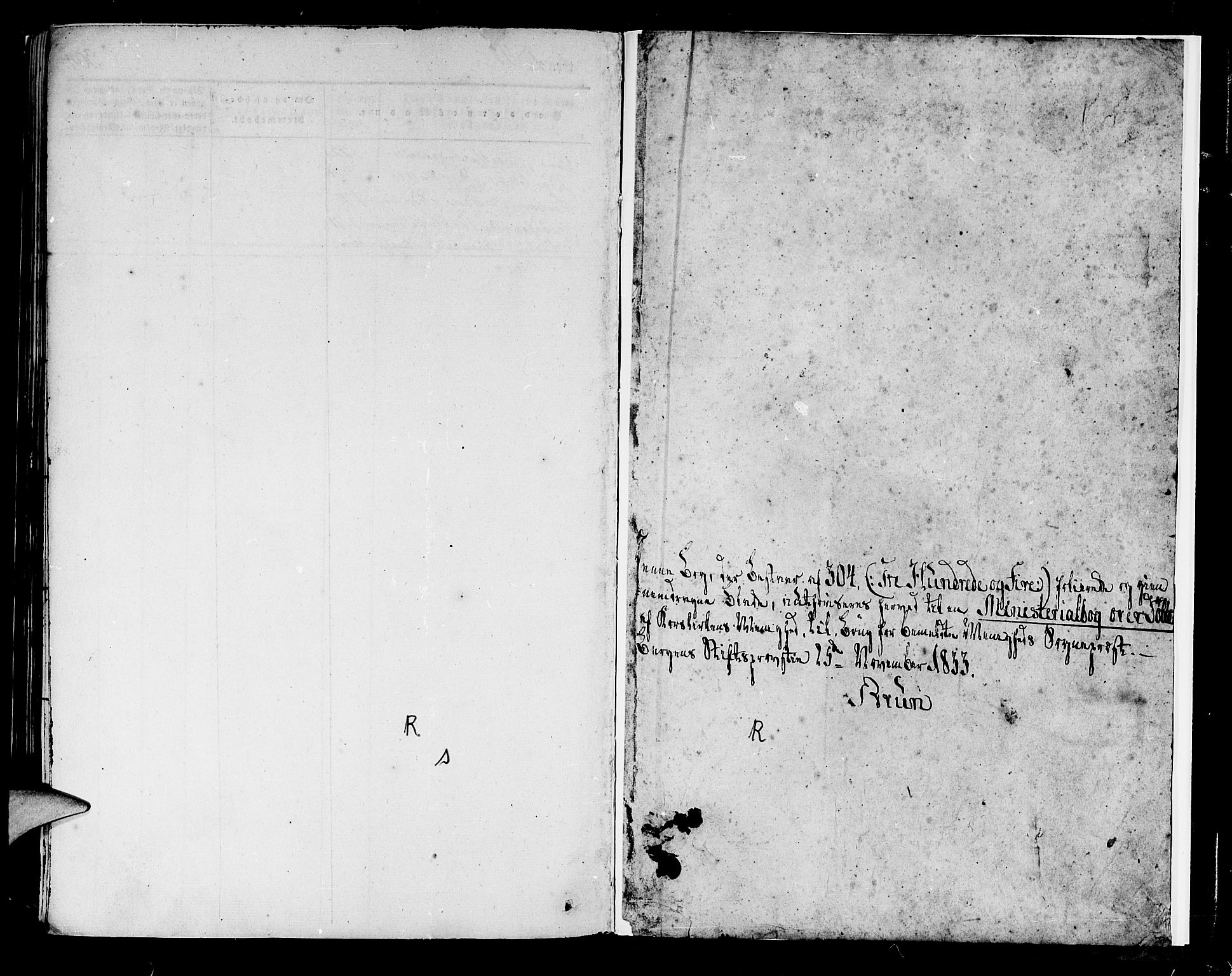 Korskirken sokneprestembete, SAB/A-76101/H/Haa/L0015: Parish register (official) no. B 1, 1833-1841