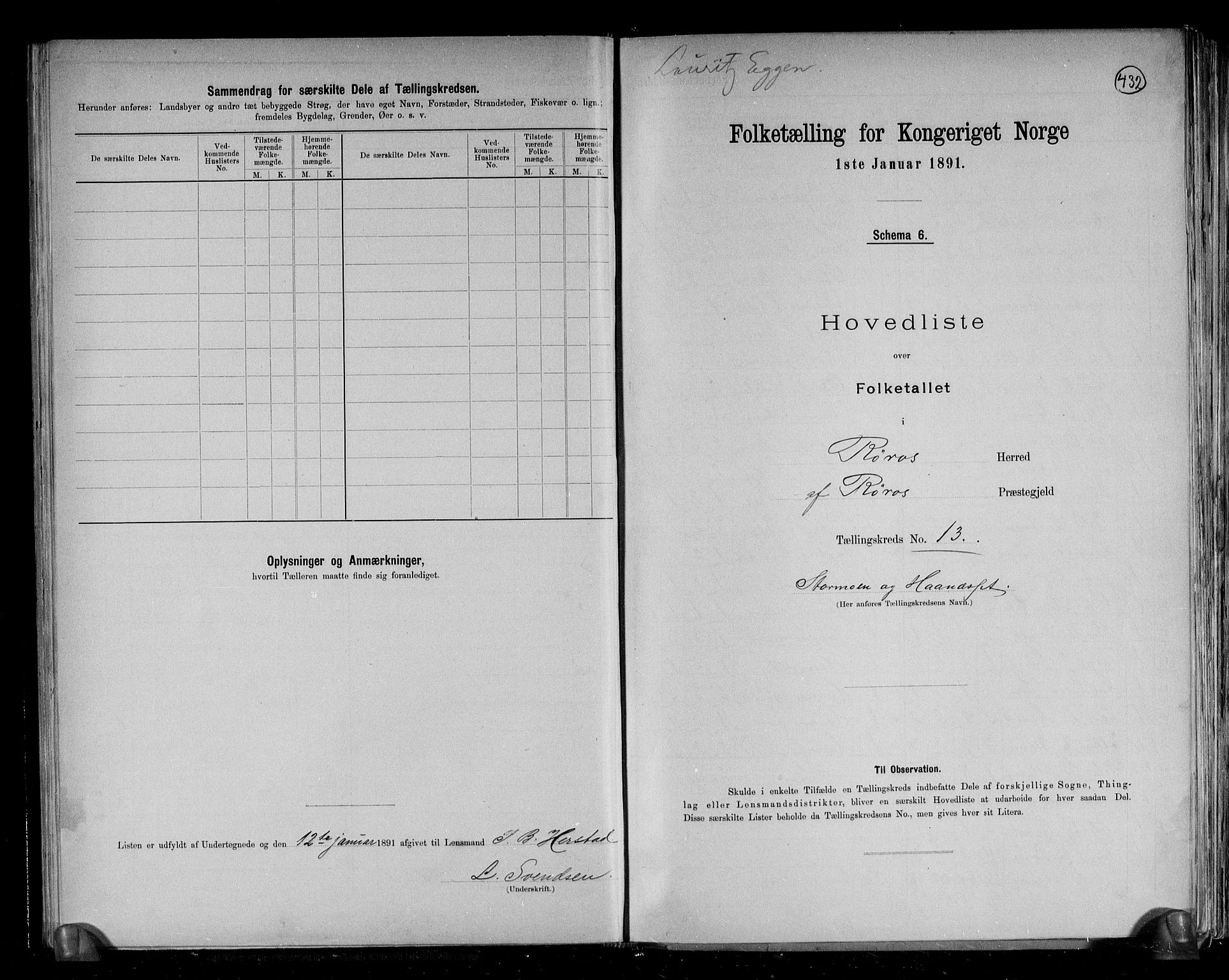 RA, 1891 census for 1640 Røros, 1891, p. 29