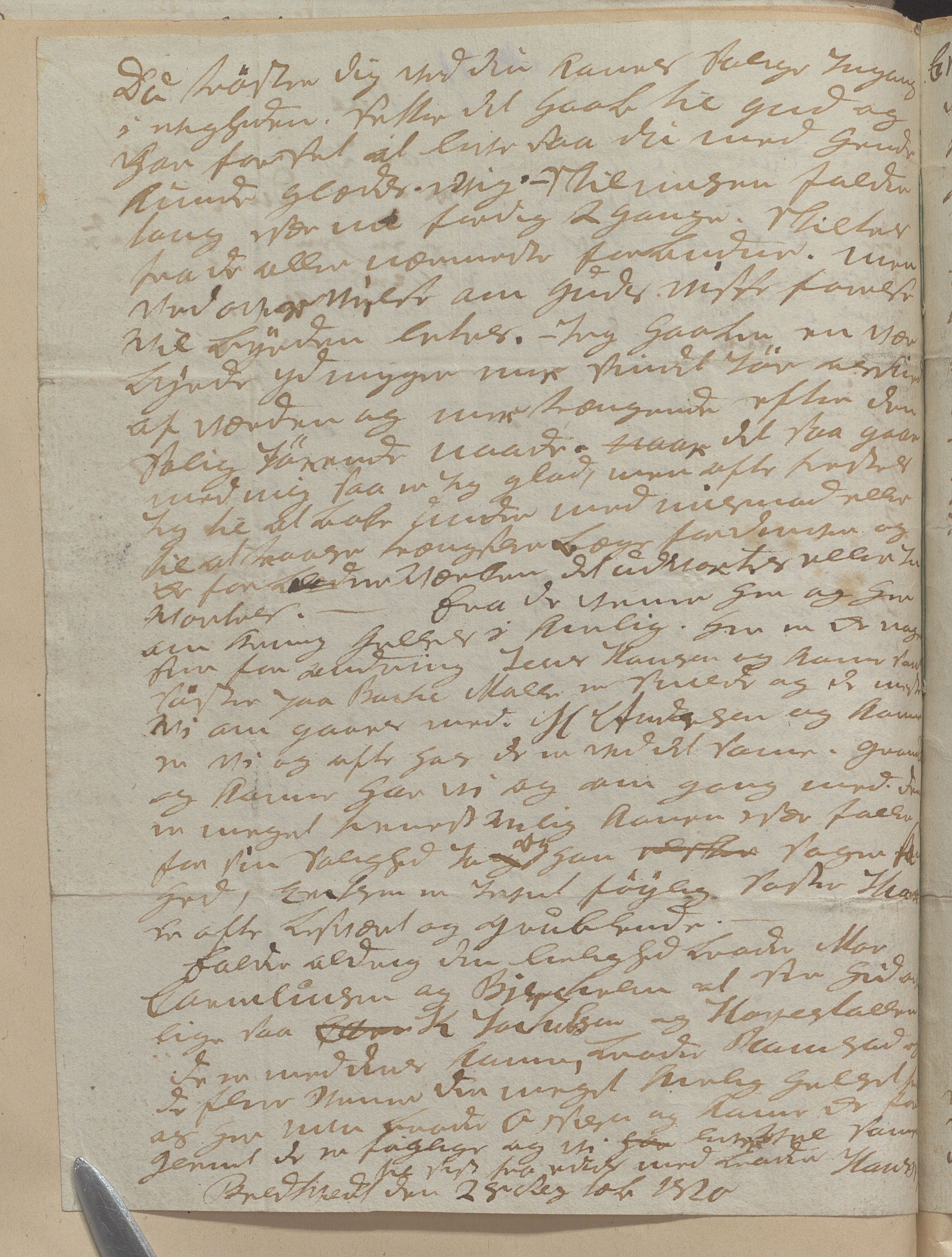 Heggtveitsamlingen, TMF/A-1007/H/L0050: Innbundne brev, Ms A, med innlagt registratur. , 1800-1850