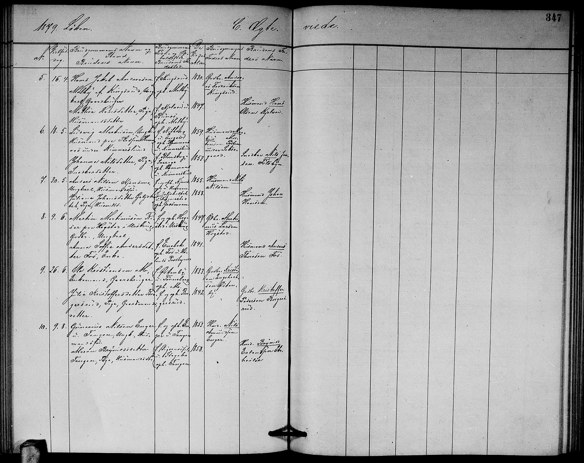 Høland prestekontor Kirkebøker, AV/SAO-A-10346a/G/Ga/L0006: Parish register (copy) no. I 6, 1869-1879, p. 347