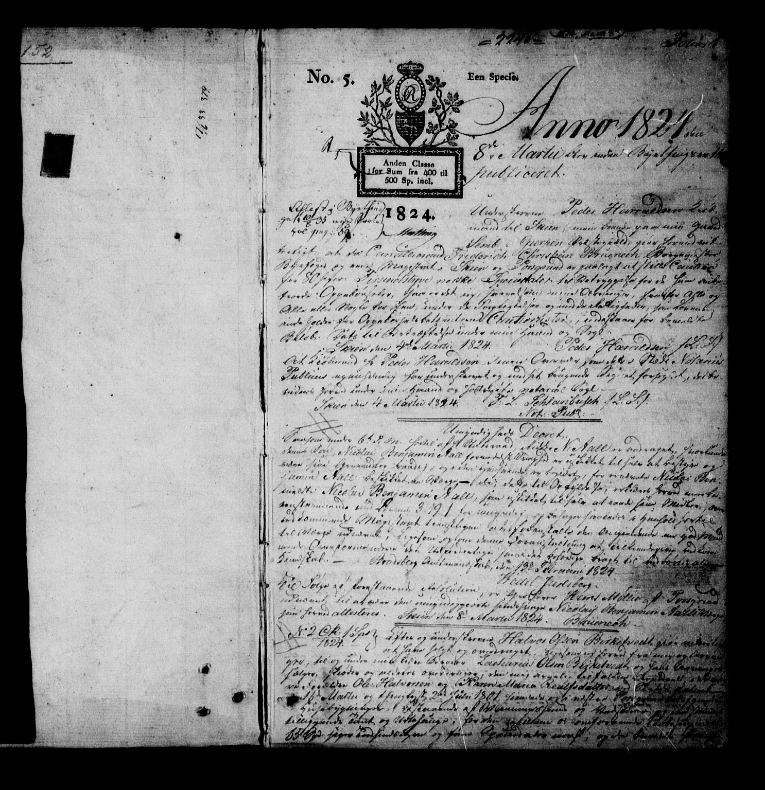 Skien byfogd, AV/SAKO-A-219/G/Ga/Gab/L0003: Mortgage book no. II 3, 1824-1835, p. 1