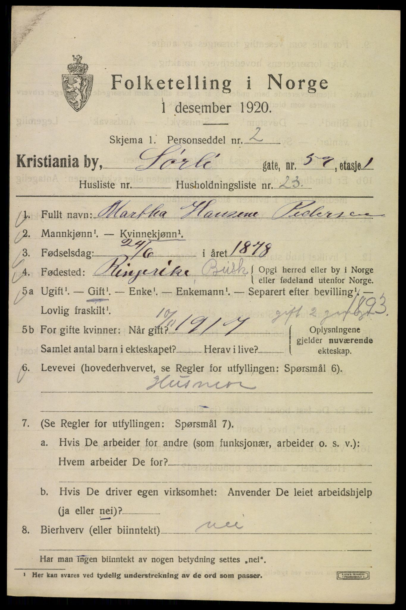 SAO, 1920 census for Kristiania, 1920, p. 563739