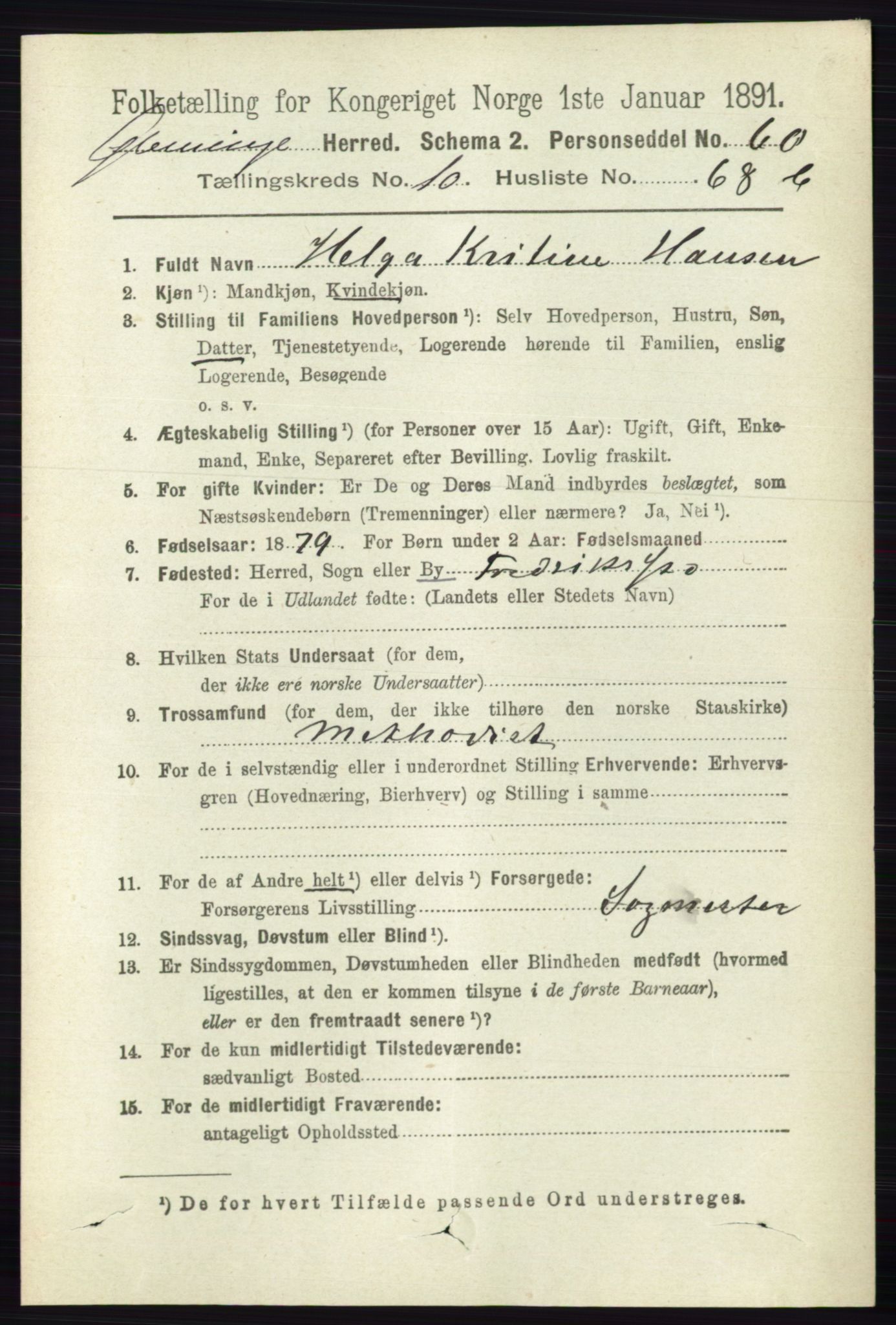 RA, 1891 census for 0132 Glemmen, 1891, p. 10515