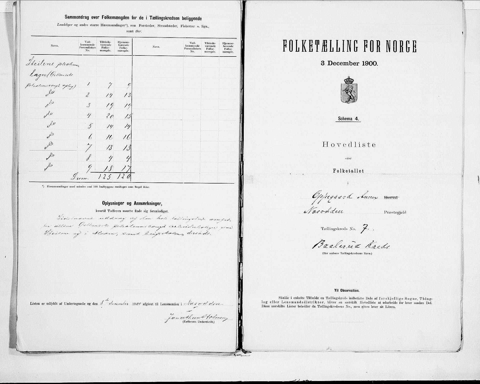 SAO, 1900 census for Nesodden, 1900, p. 16