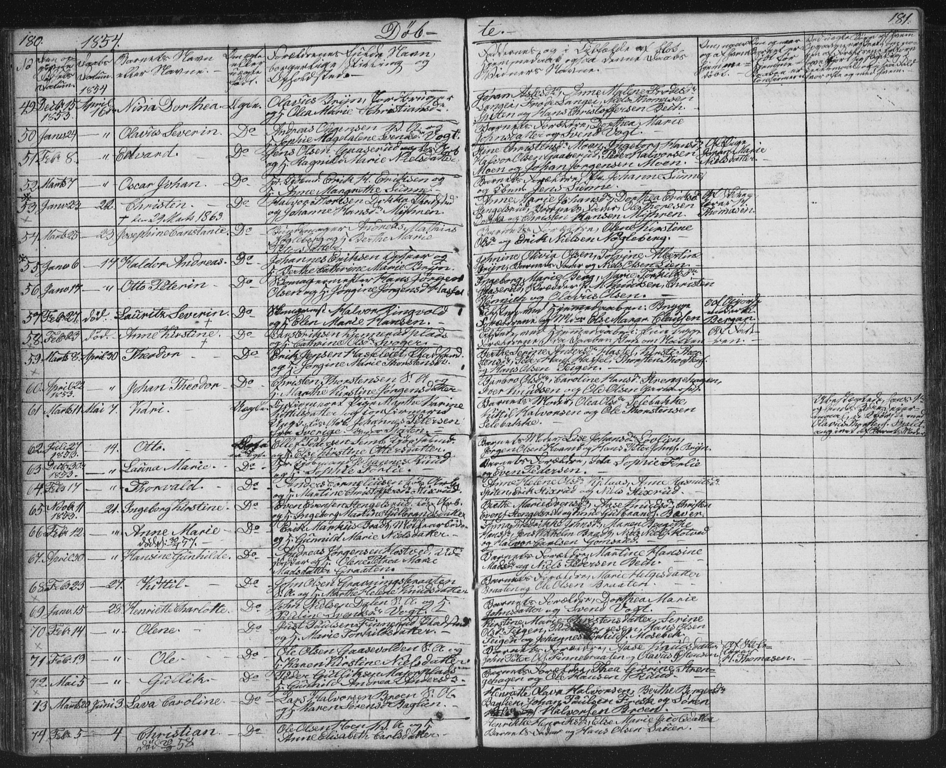 Kongsberg kirkebøker, SAKO/A-22/G/Ga/L0002: Parish register (copy) no. 2, 1839-1858, p. 180-181