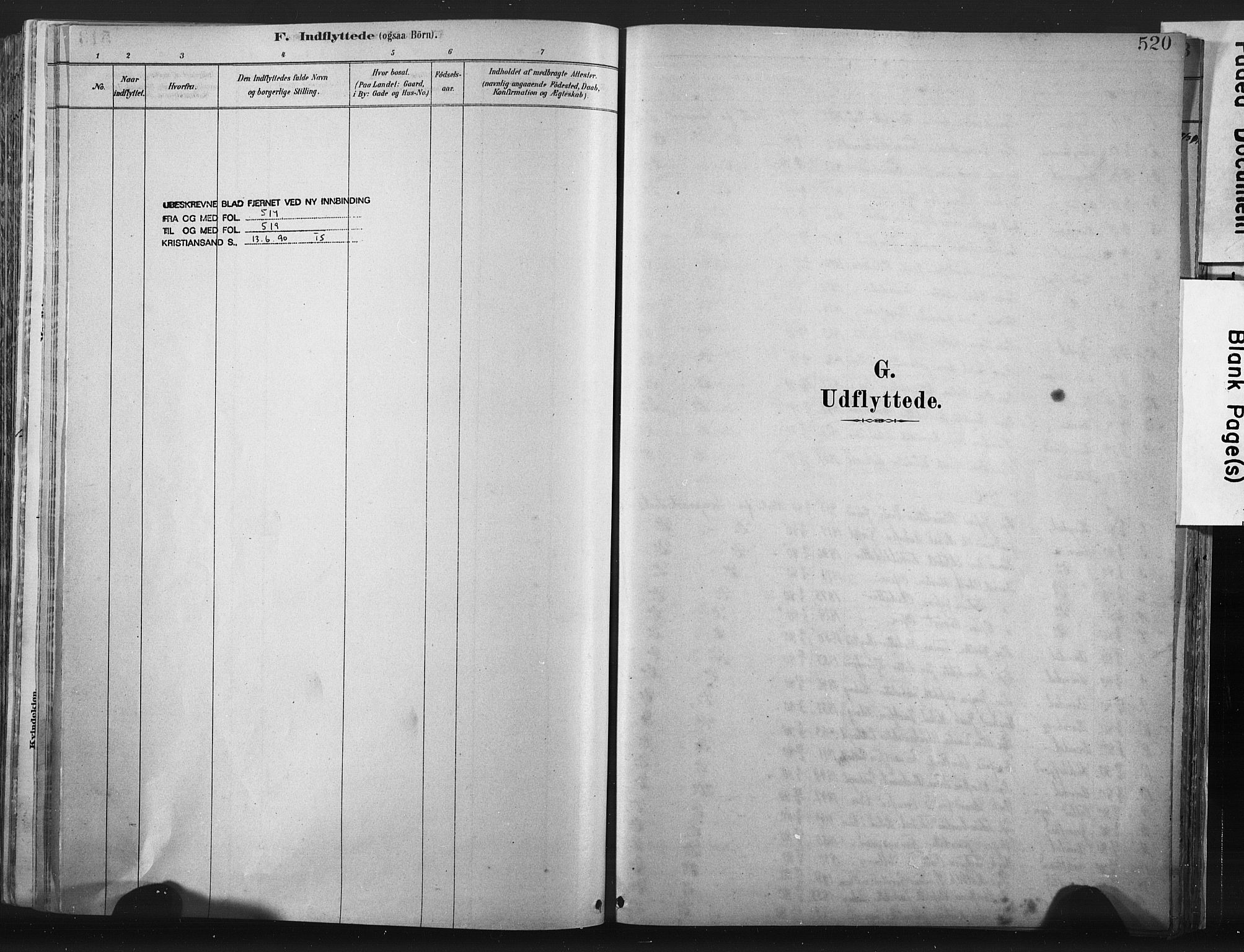 Lista sokneprestkontor, SAK/1111-0027/F/Fa/L0012: Parish register (official) no. A 12, 1879-1903, p. 520