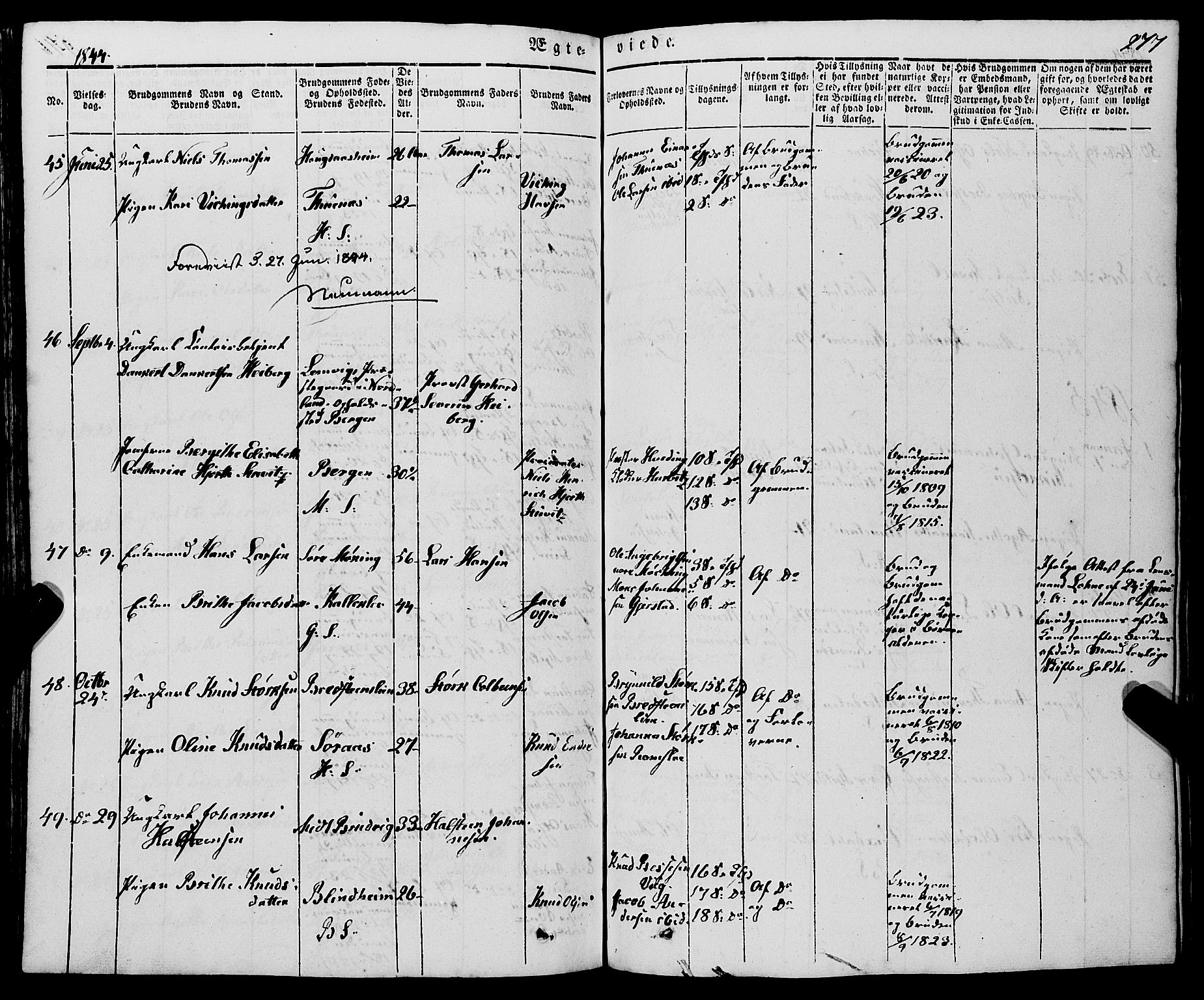 Haus sokneprestembete, AV/SAB-A-75601/H/Haa: Parish register (official) no. A 15, 1838-1847, p. 277