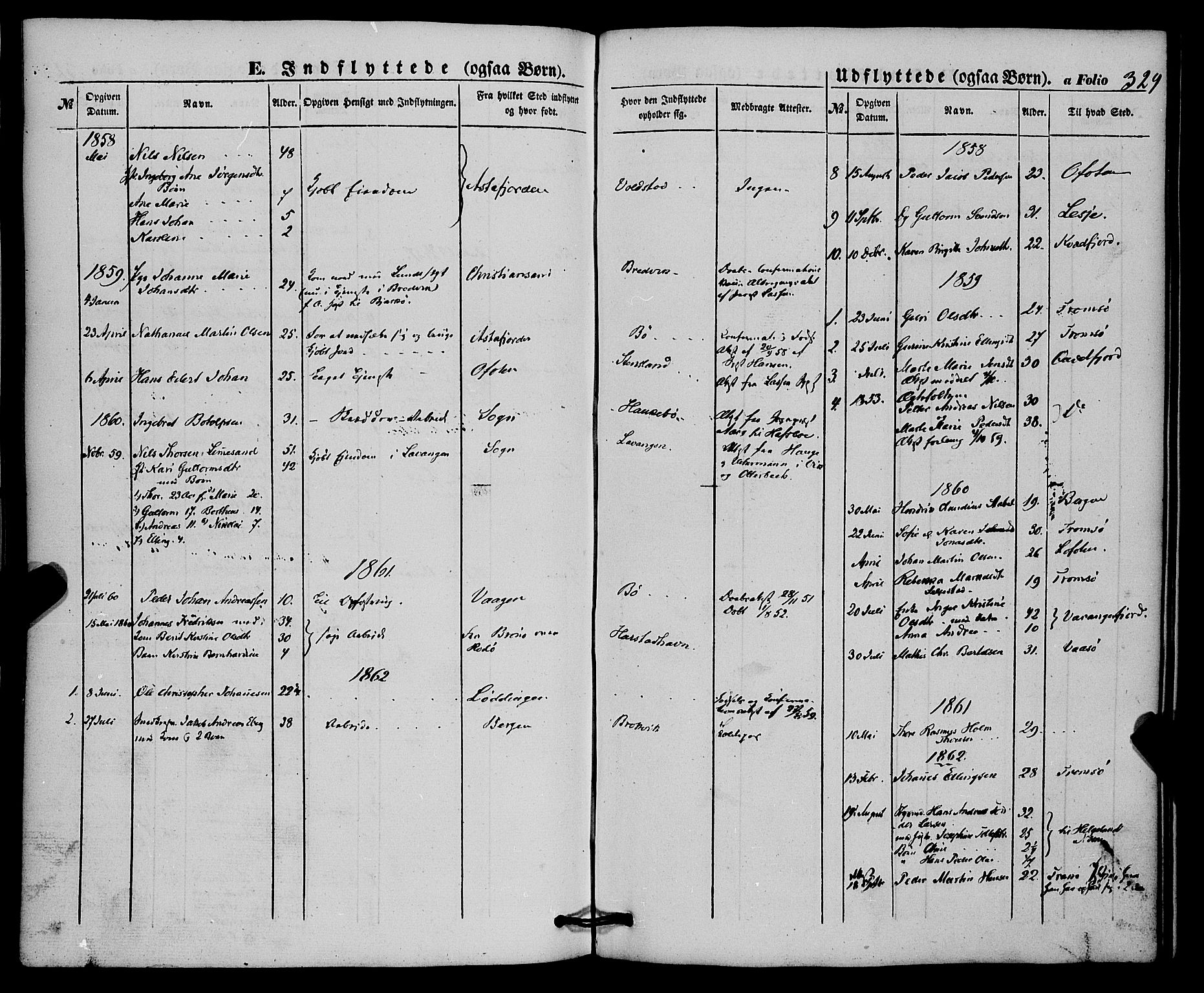 Trondenes sokneprestkontor, SATØ/S-1319/H/Ha/L0011kirke: Parish register (official) no. 11, 1853-1862, p. 329