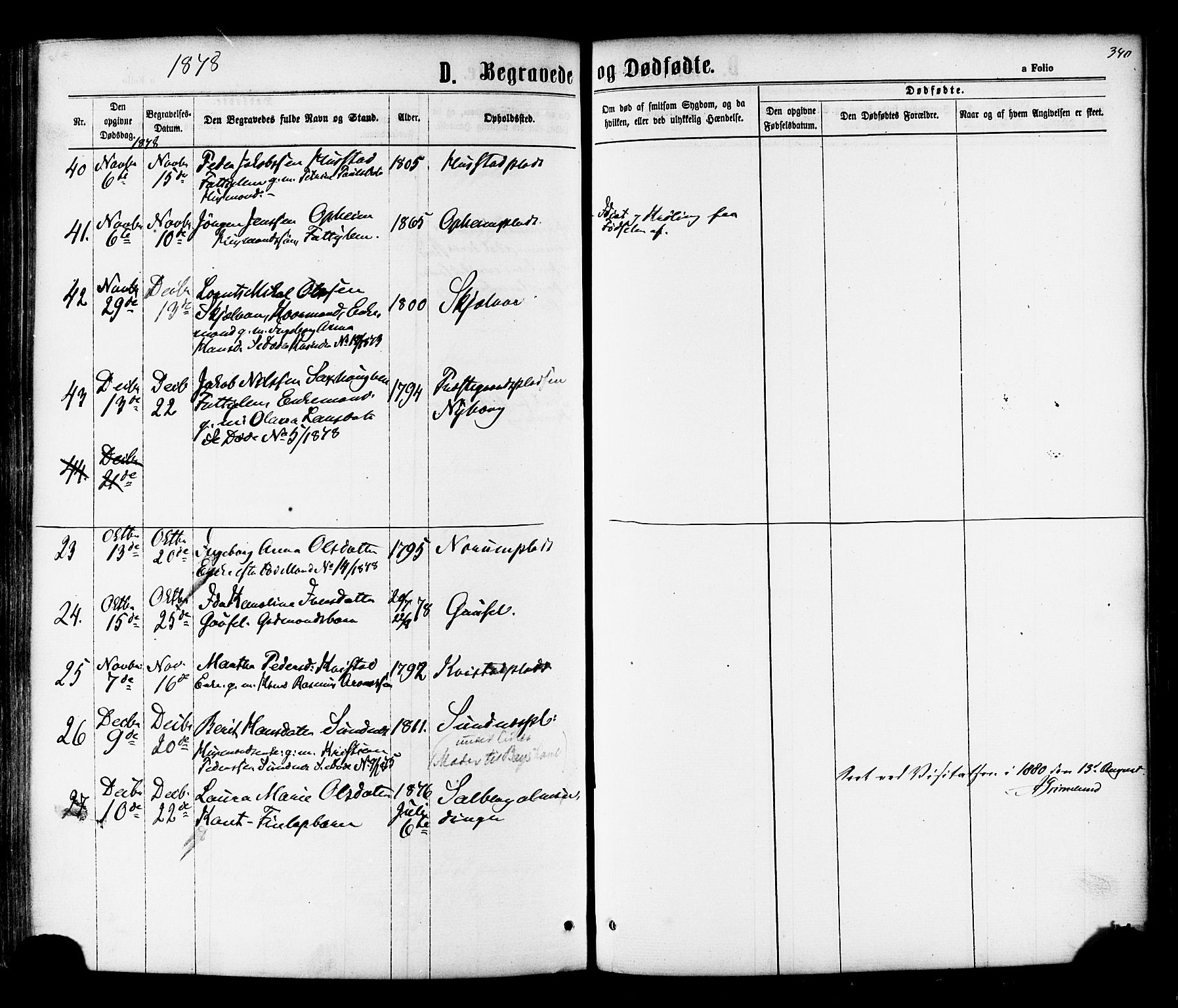 Ministerialprotokoller, klokkerbøker og fødselsregistre - Nord-Trøndelag, AV/SAT-A-1458/730/L0284: Parish register (official) no. 730A09, 1866-1878, p. 340