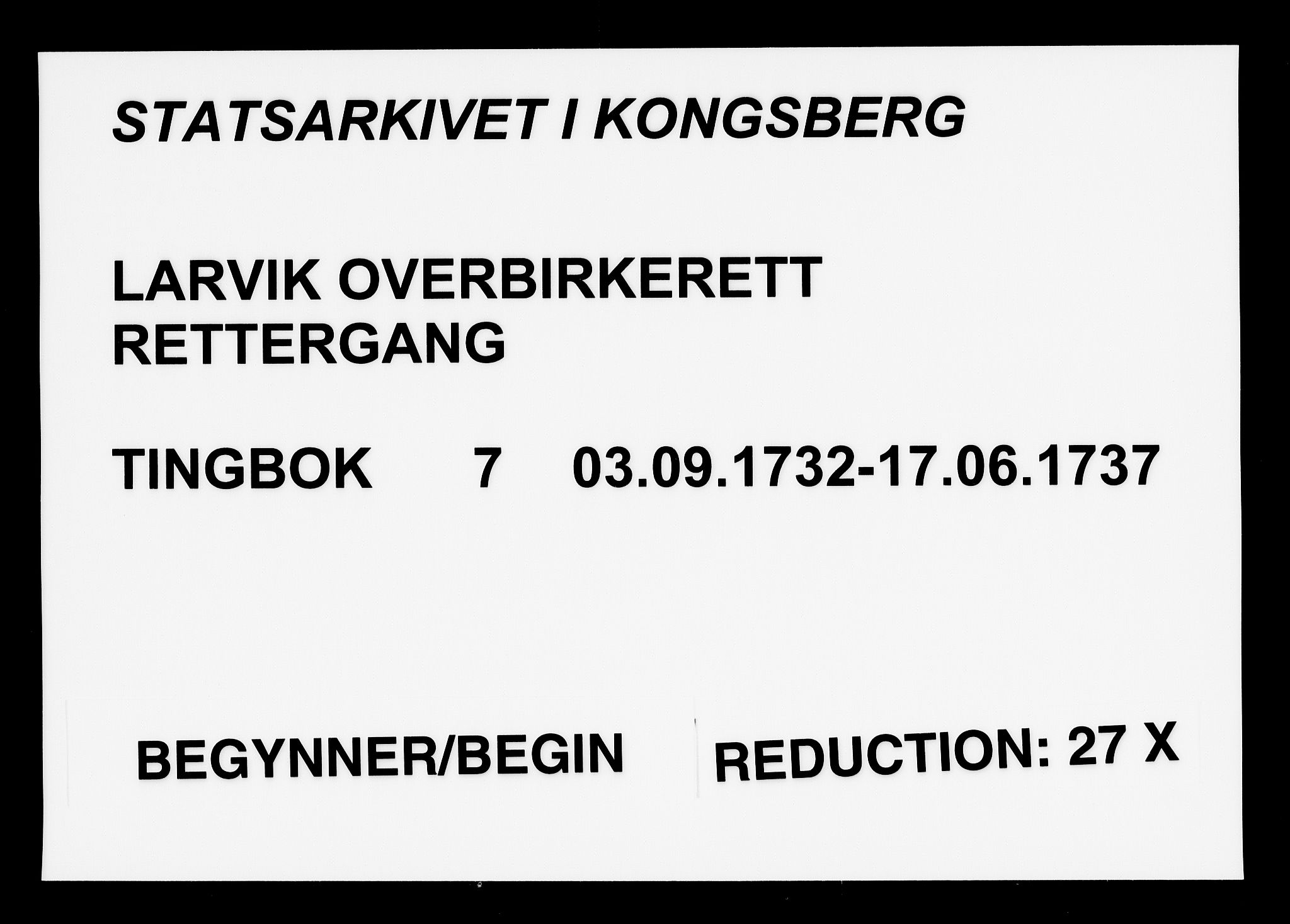 Larvik overbirkerett, AV/SAKO-A-802/F/Fa/L0007: Tingbok, 1732-1737