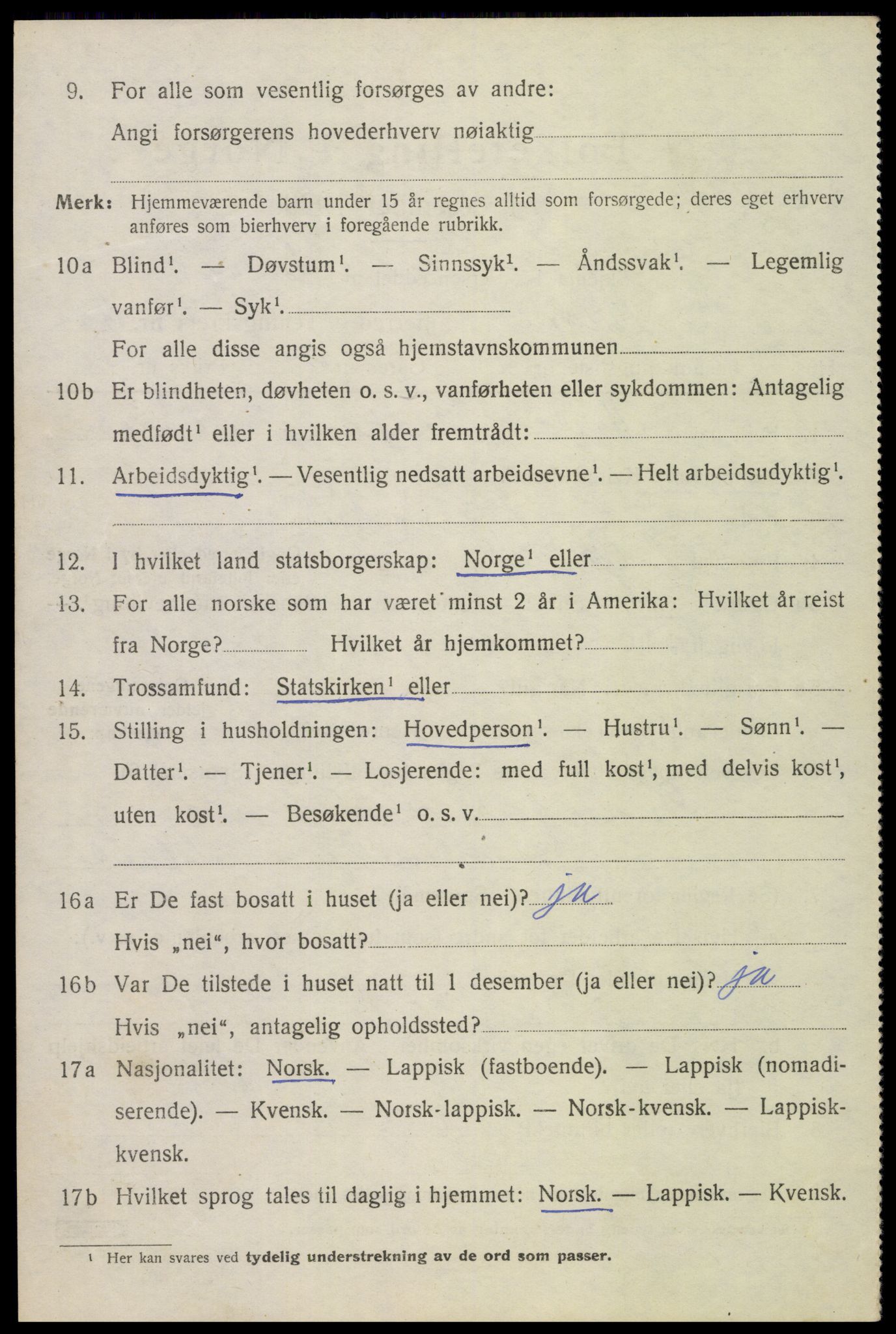 SAT, 1920 census for Øksnes, 1920, p. 4949