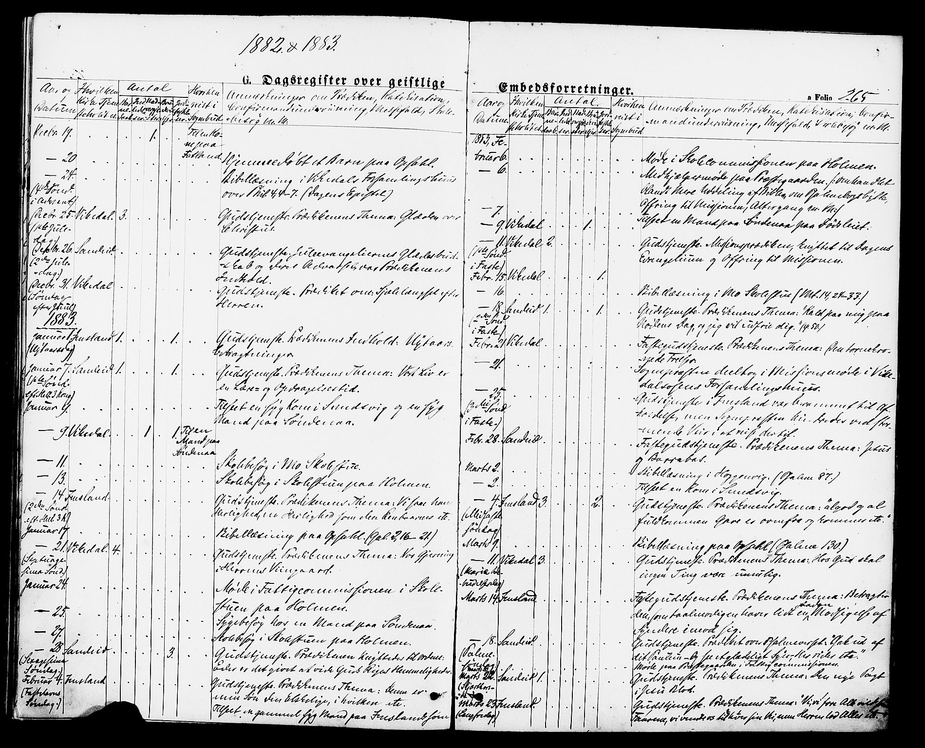 Vikedal sokneprestkontor, SAST/A-101840/01/IV: Parish register (official) no. A 7, 1868-1883, p. 265