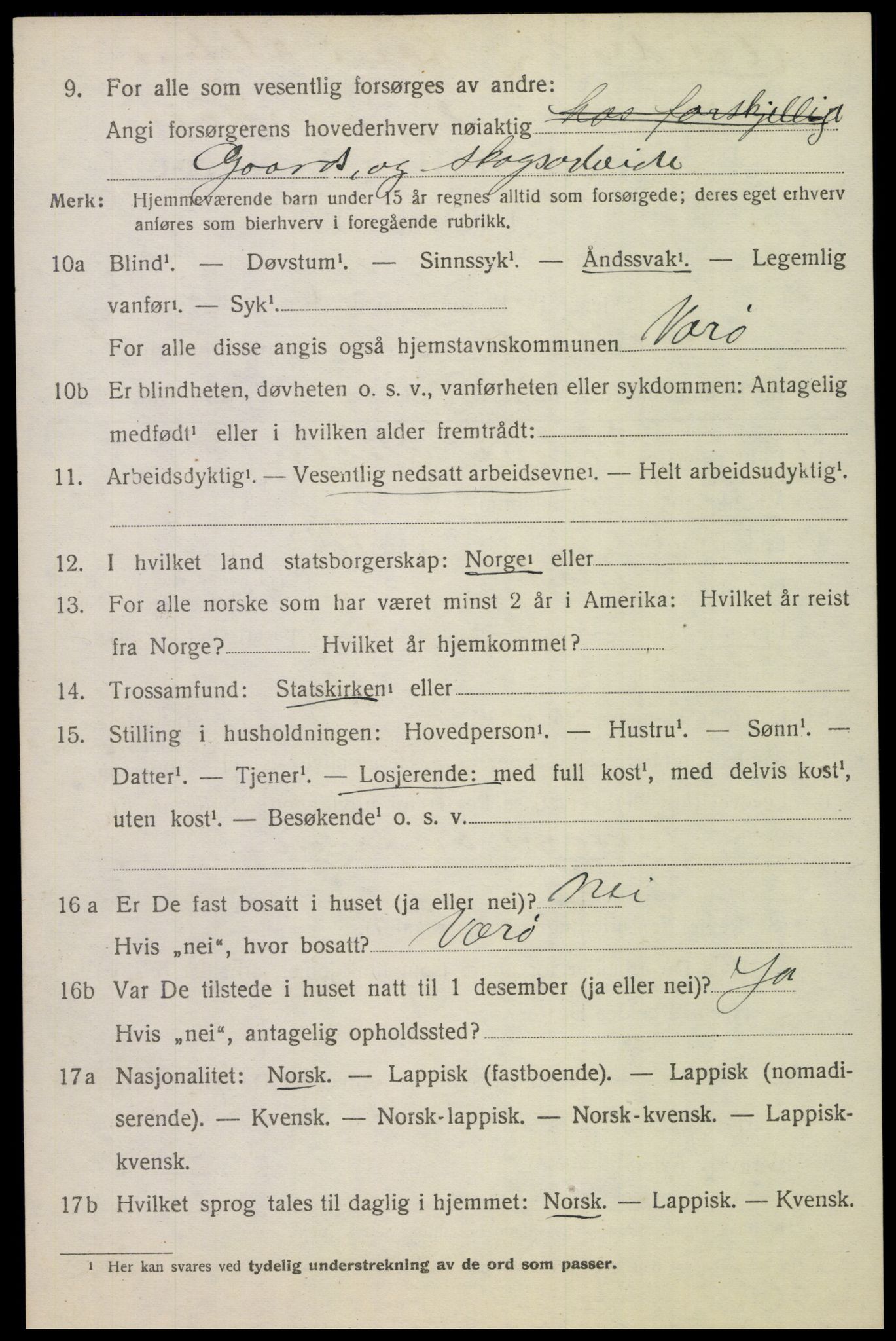 SAT, 1920 census for Saltdal, 1920, p. 8508