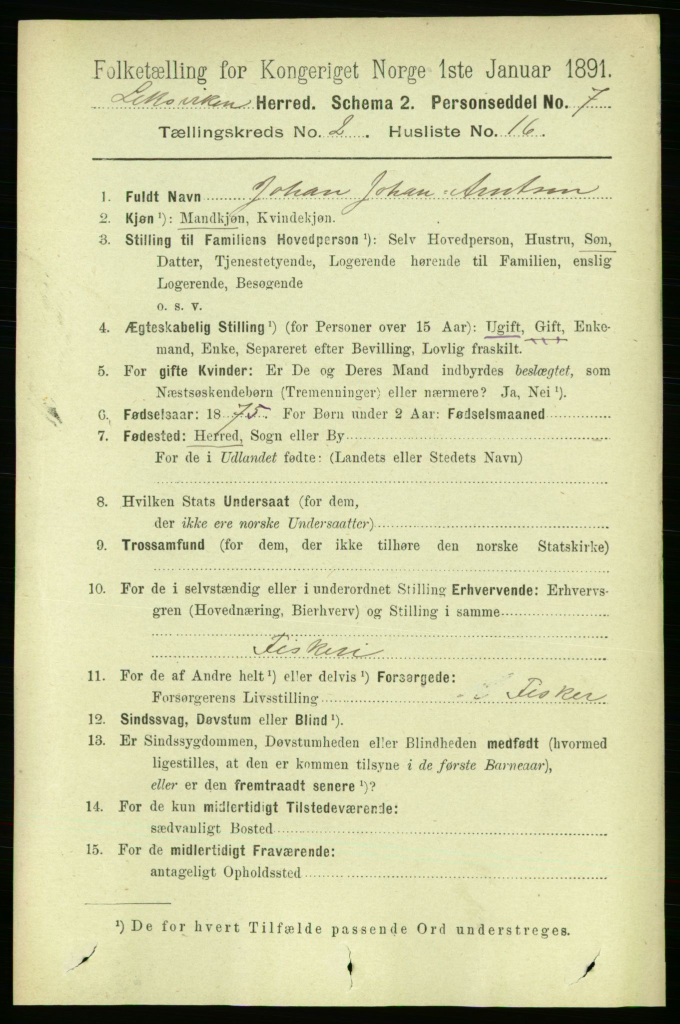 RA, 1891 census for 1718 Leksvik, 1891, p. 755
