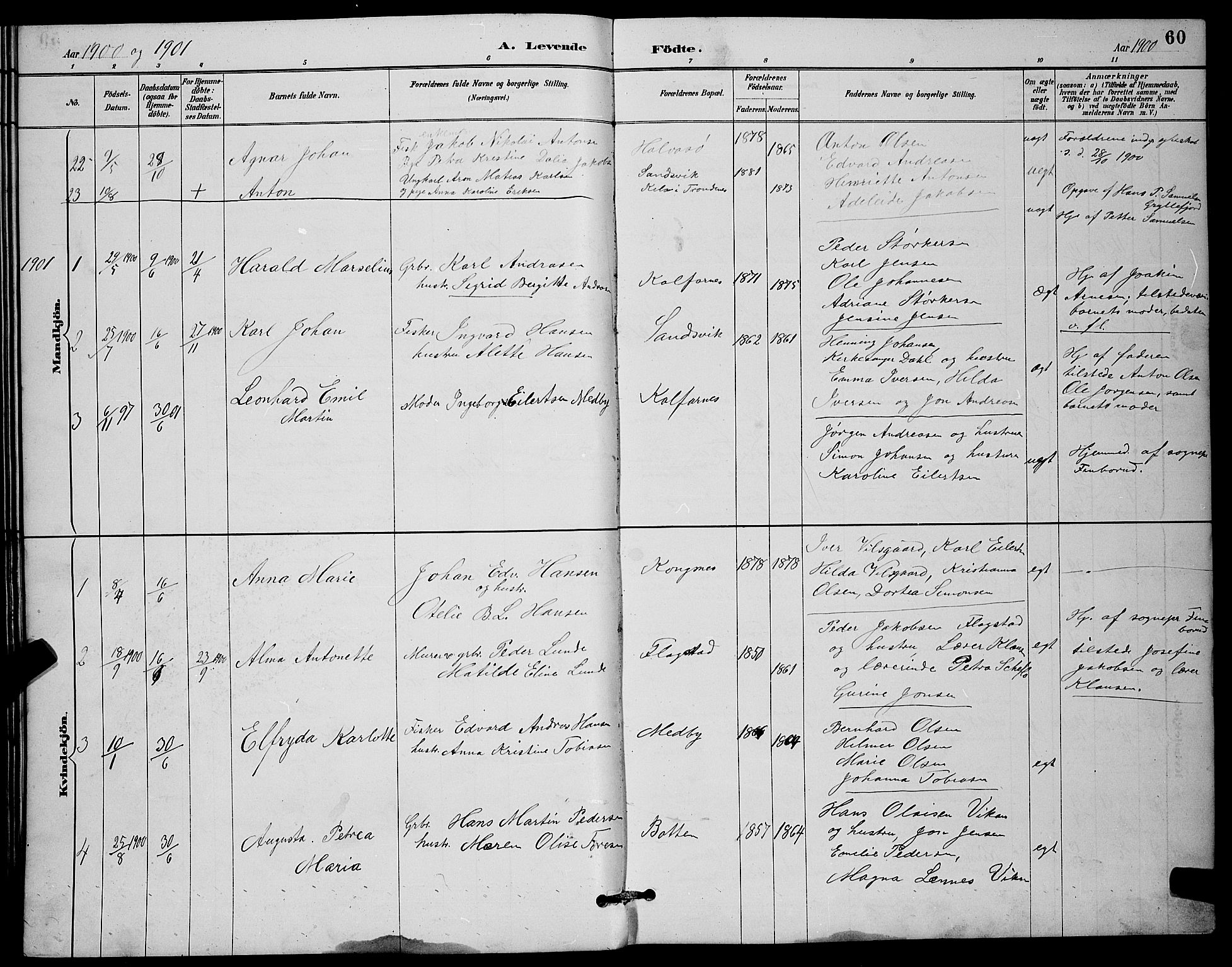 Berg sokneprestkontor, SATØ/S-1318/G/Ga/Gab/L0012klokker: Parish register (copy) no. 12, 1887-1902, p. 60