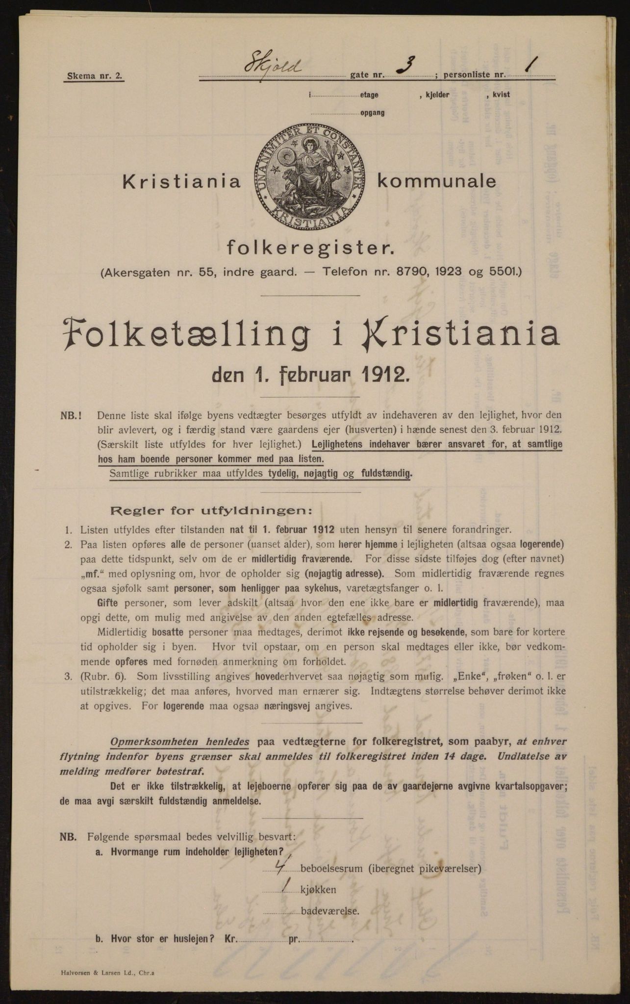 OBA, Municipal Census 1912 for Kristiania, 1912, p. 96464