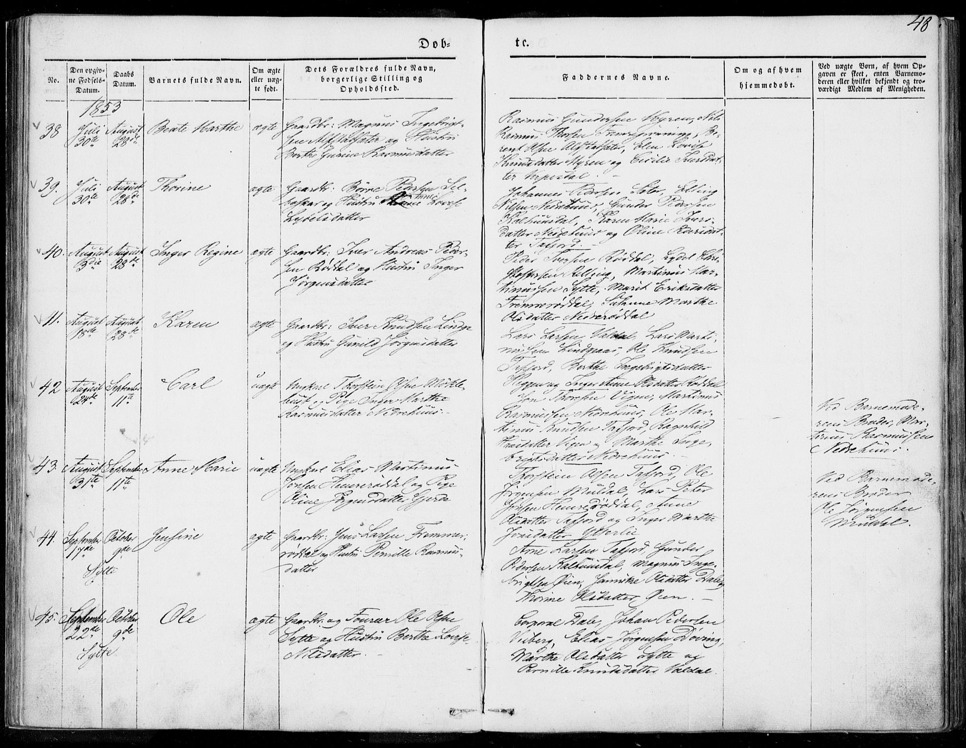 Ministerialprotokoller, klokkerbøker og fødselsregistre - Møre og Romsdal, AV/SAT-A-1454/519/L0249: Parish register (official) no. 519A08, 1846-1868, p. 48
