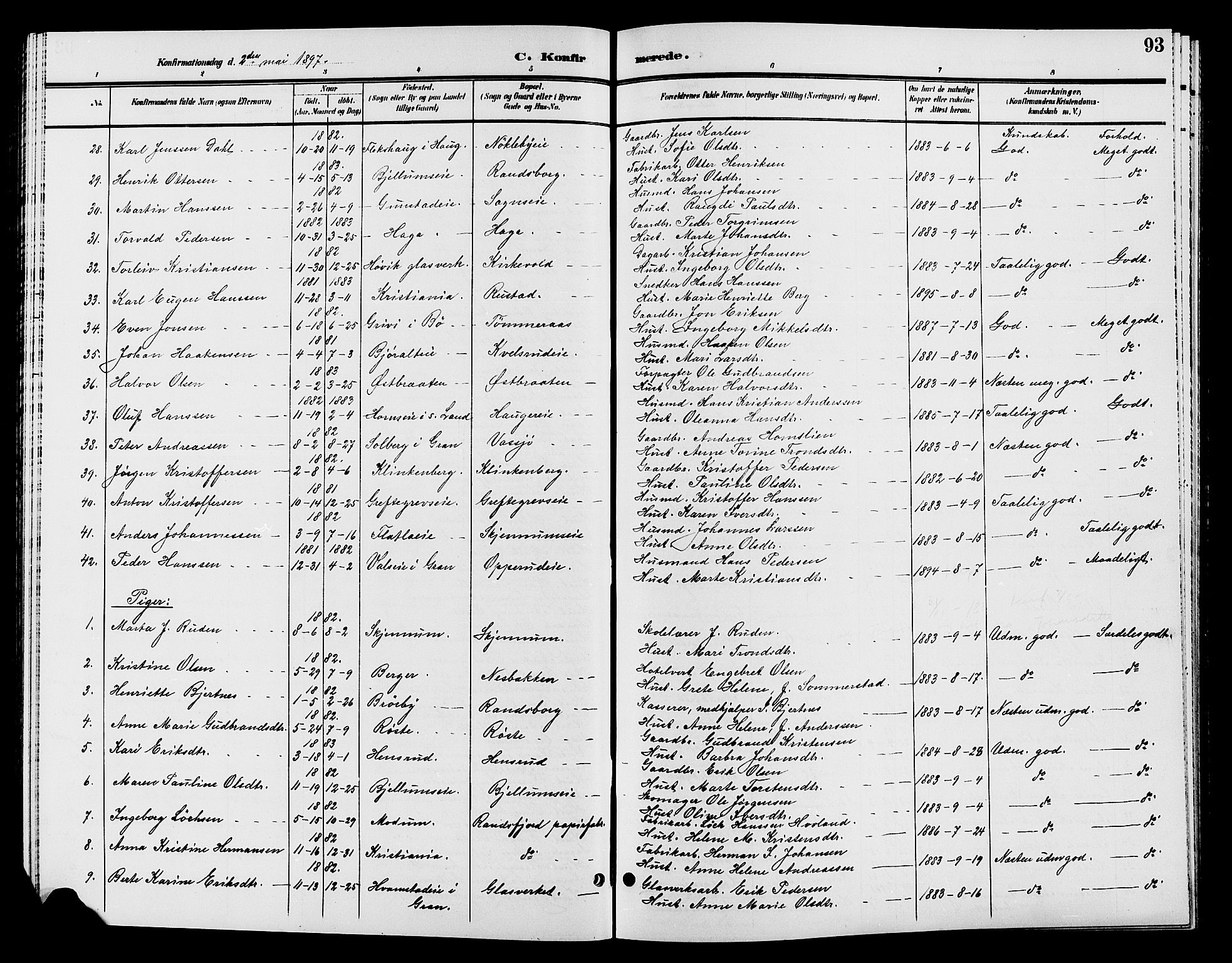 Jevnaker prestekontor, SAH/PREST-116/H/Ha/Hab/L0002: Parish register (copy) no. 2, 1896-1906, p. 93