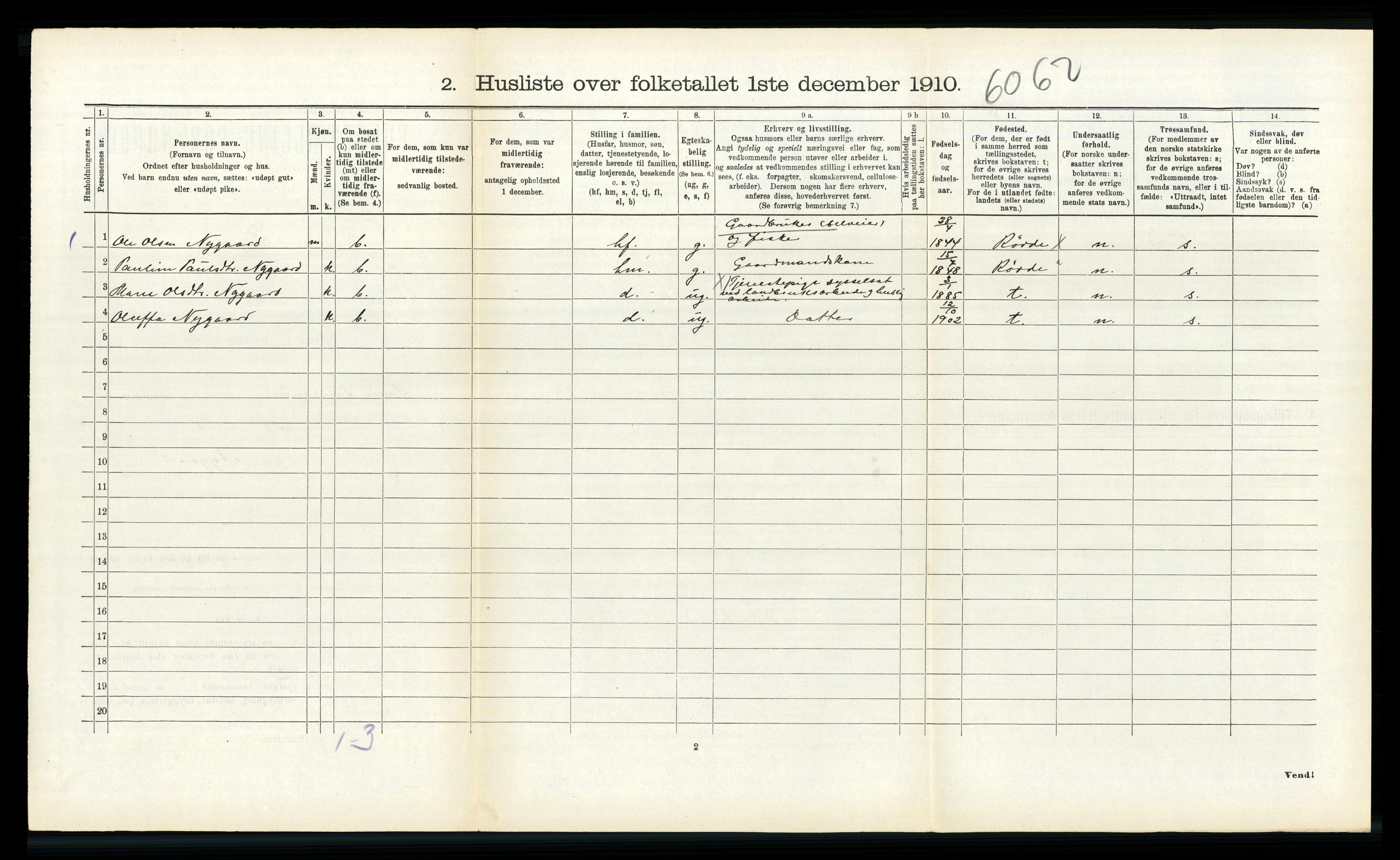 RA, 1910 census for Sande, 1910, p. 361