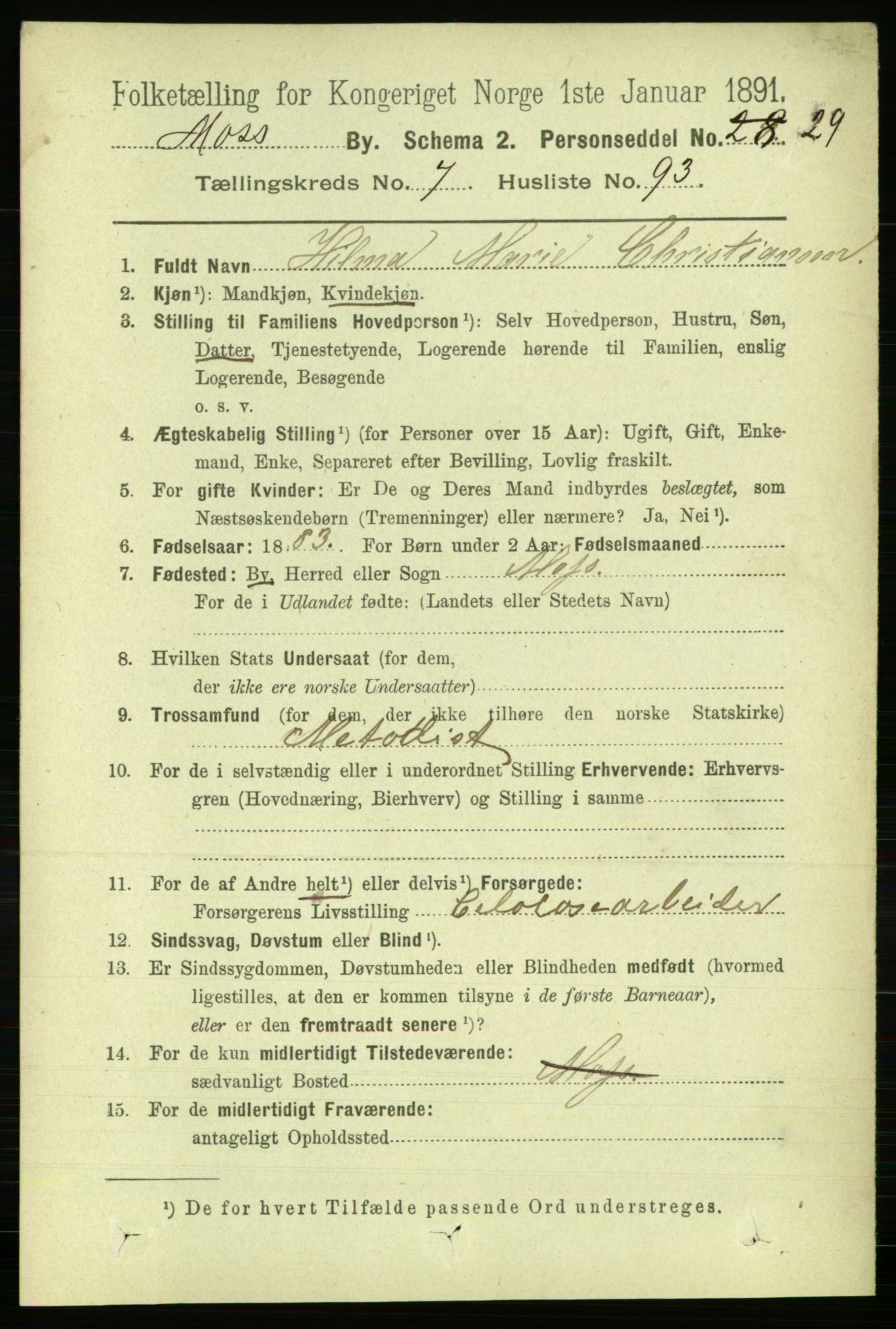 RA, 1891 census for 0104 Moss, 1891, p. 4707