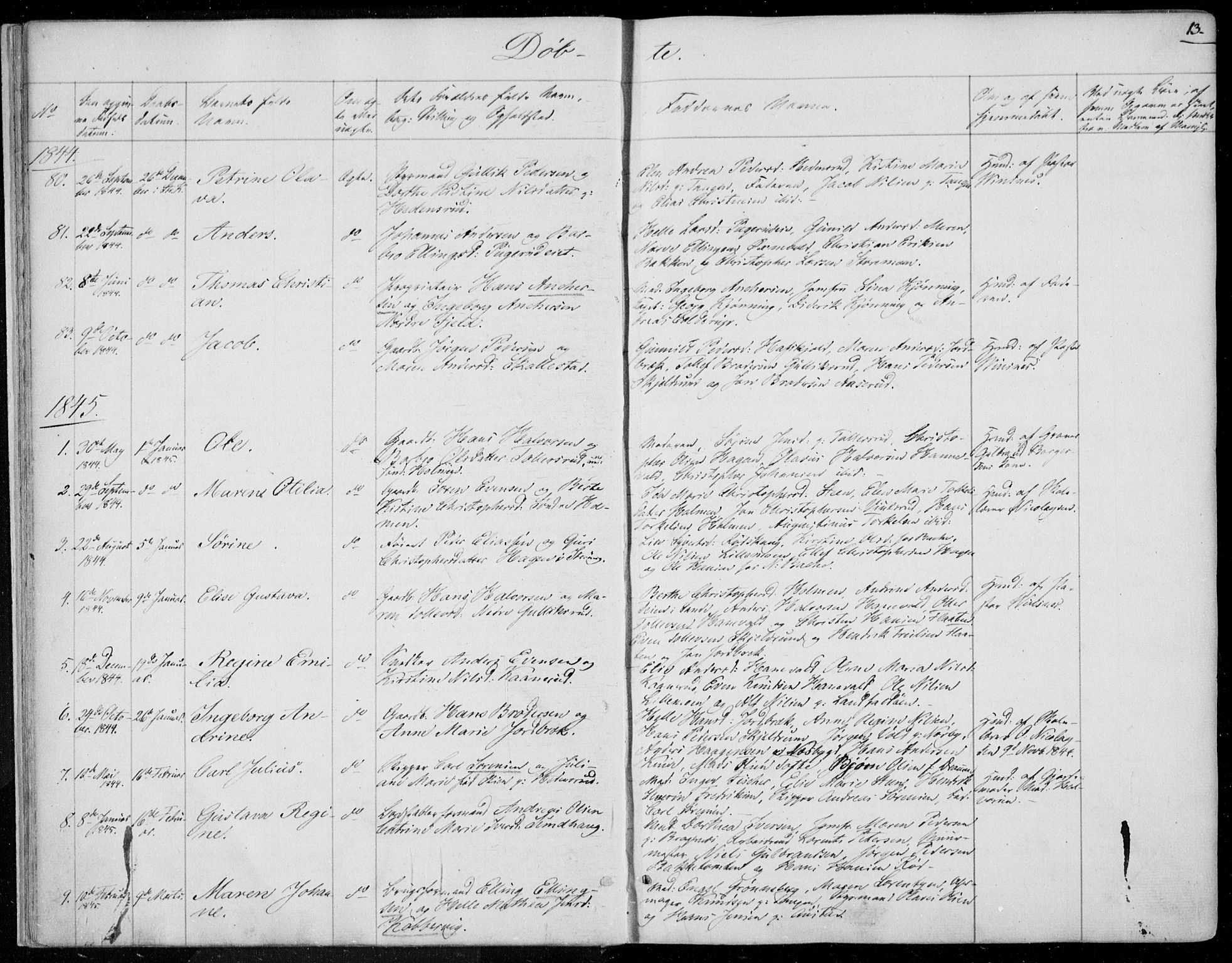 Skoger kirkebøker, SAKO/A-59/F/Fa/L0003: Parish register (official) no. I 3, 1842-1861, p. 13