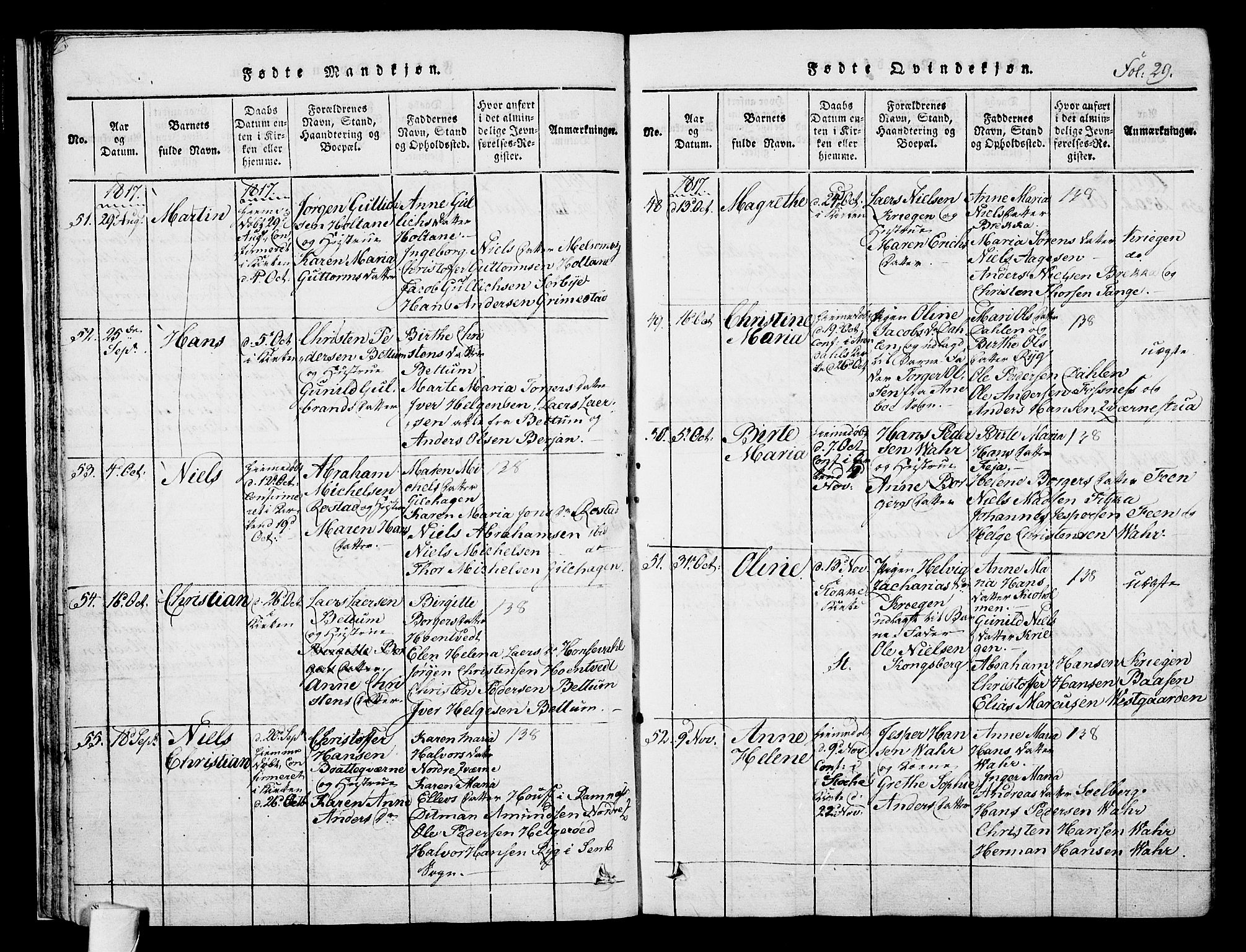 Stokke kirkebøker, SAKO/A-320/F/Fa/L0005: Parish register (official) no. I 5, 1815-1826, p. 29
