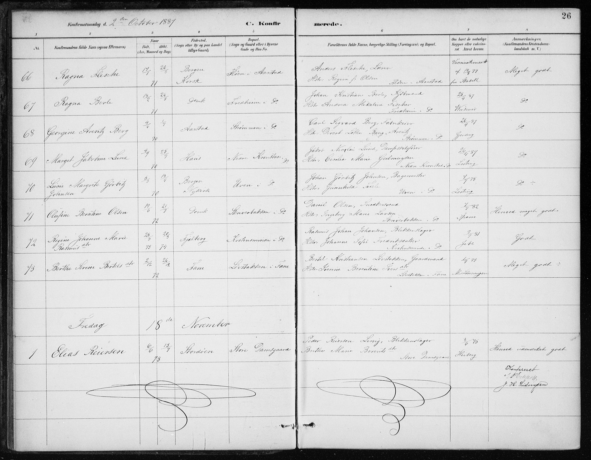 Johanneskirken sokneprestembete, AV/SAB-A-76001/H/Haa/L0008: Parish register (official) no. C 1, 1885-1907, p. 26