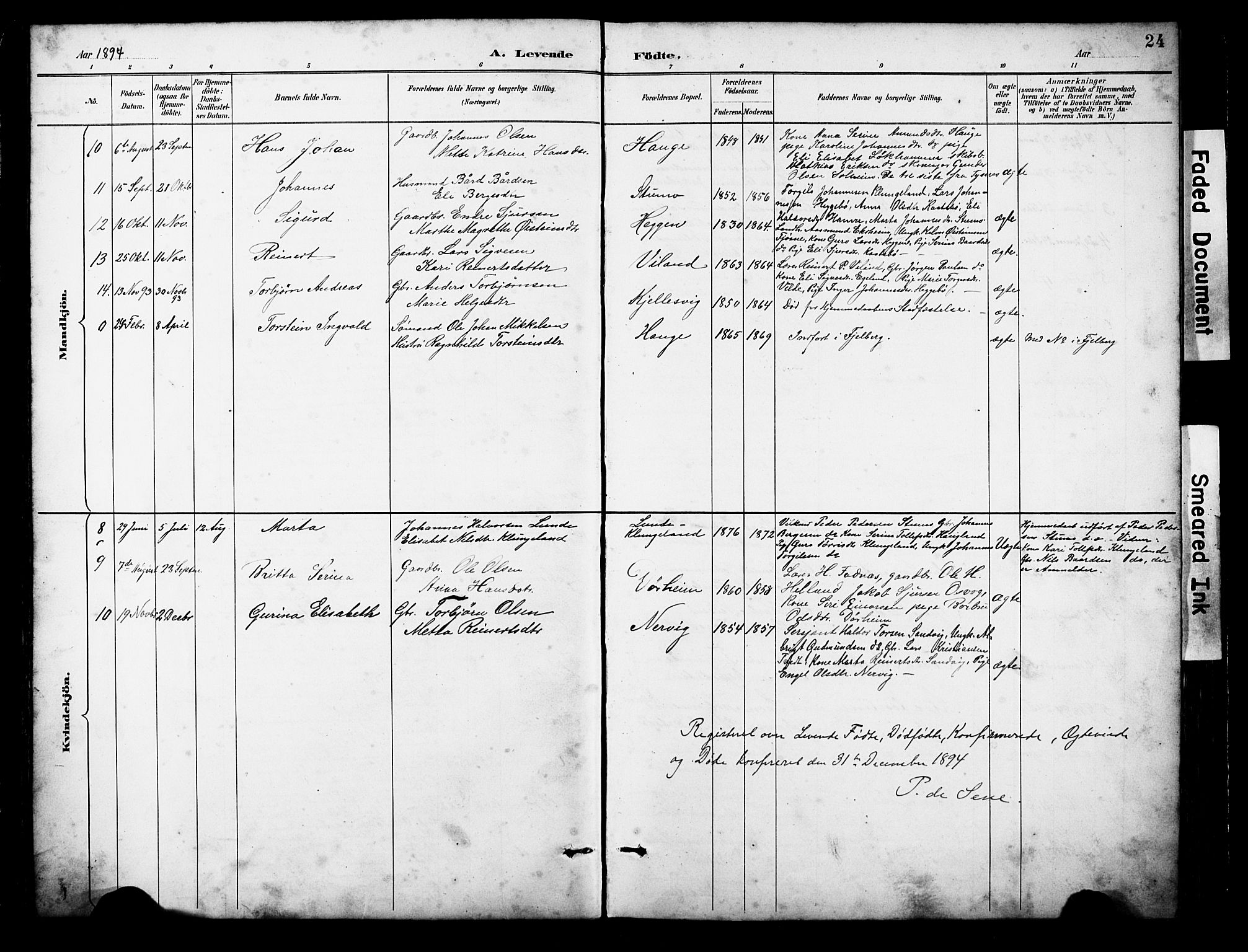 Ølen Sokneprestembete, SAB/A-79201/H/Hab: Parish register (copy) no. A 4, 1888-1930, p. 24