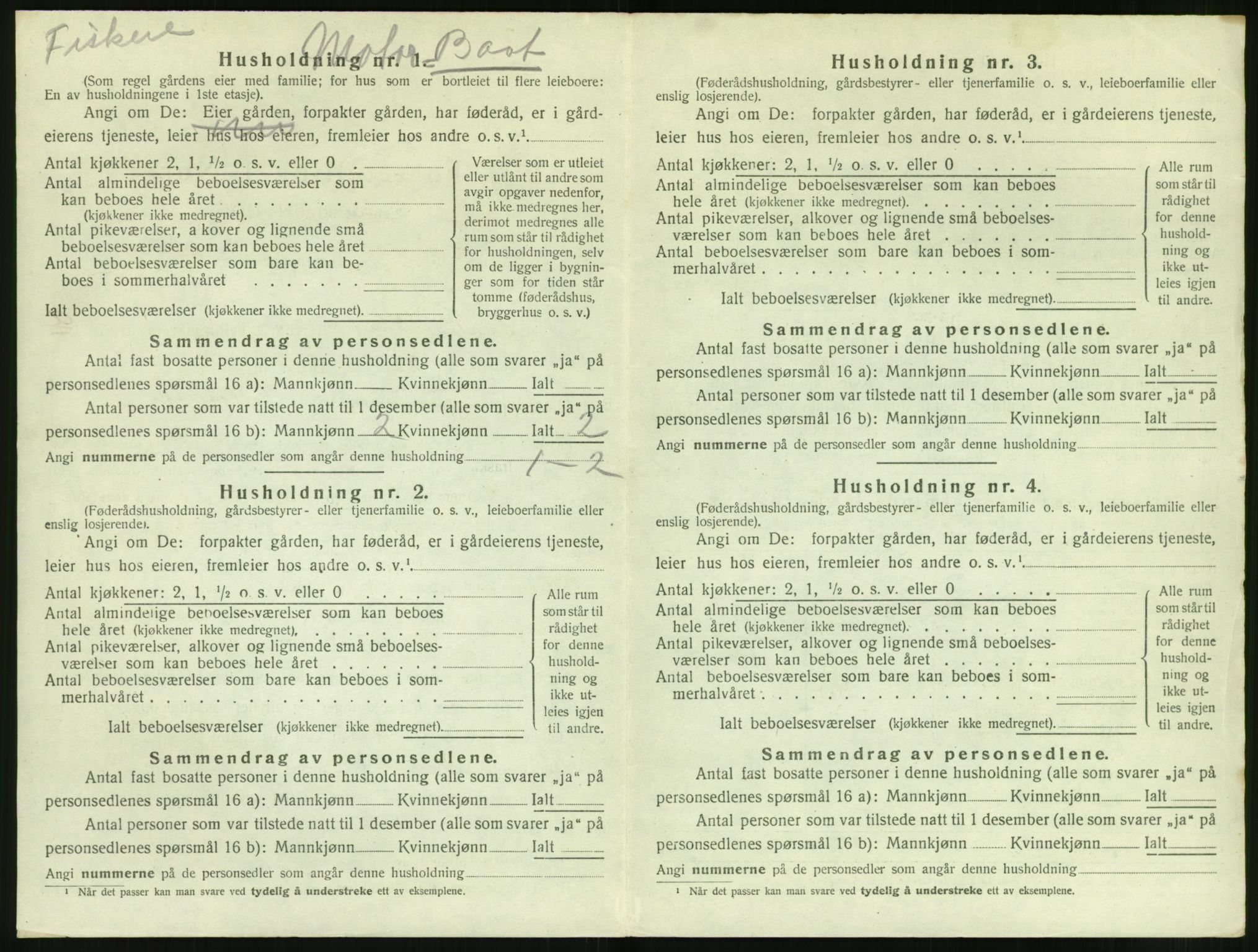 SAT, 1920 census for Sande (MR), 1920, p. 311