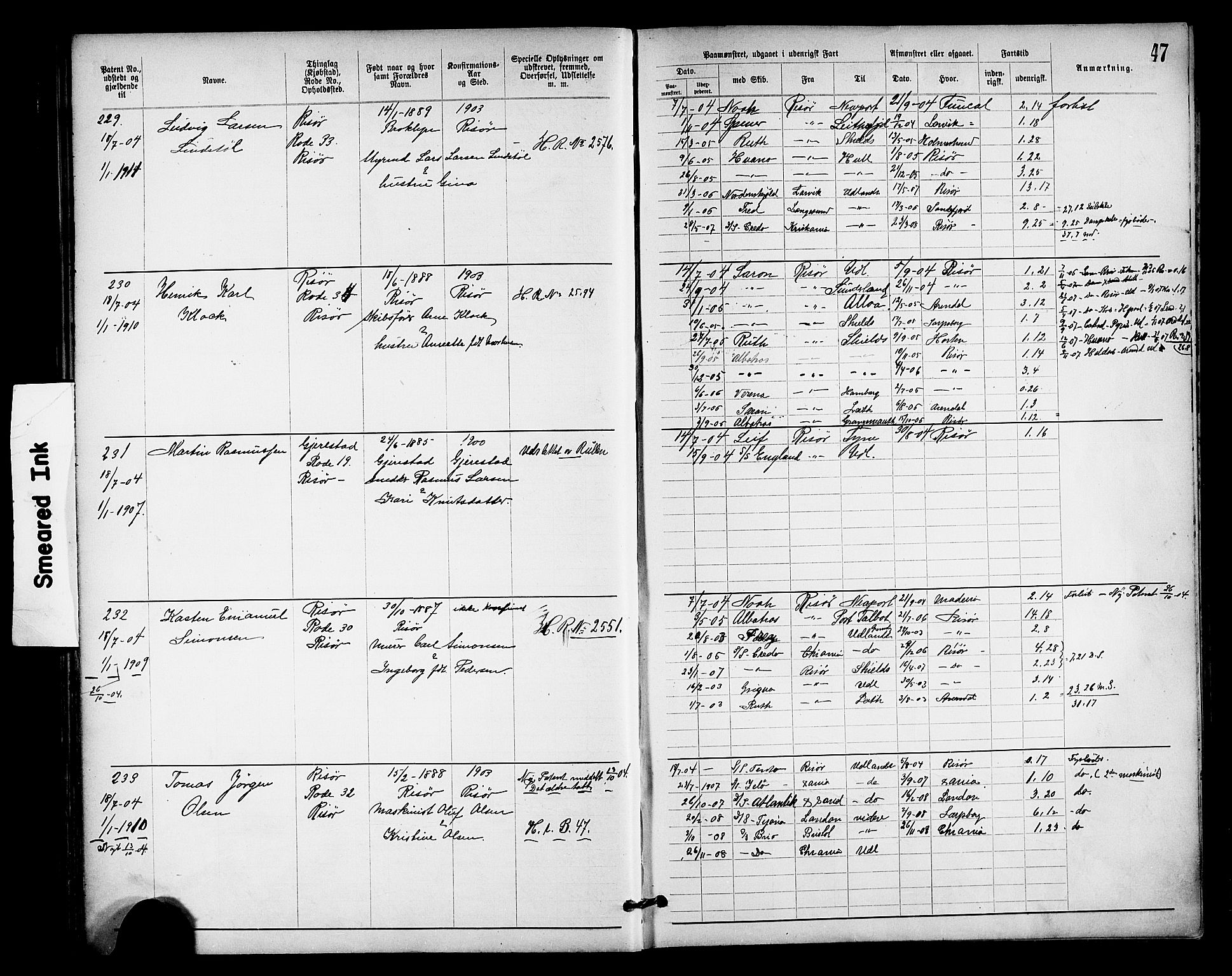 Risør mønstringskrets, SAK/2031-0010/F/Fa/L0004: Annotasjonsrulle nr 1914-1915 og nr 1-477, T-8, 1899-1911, p. 50