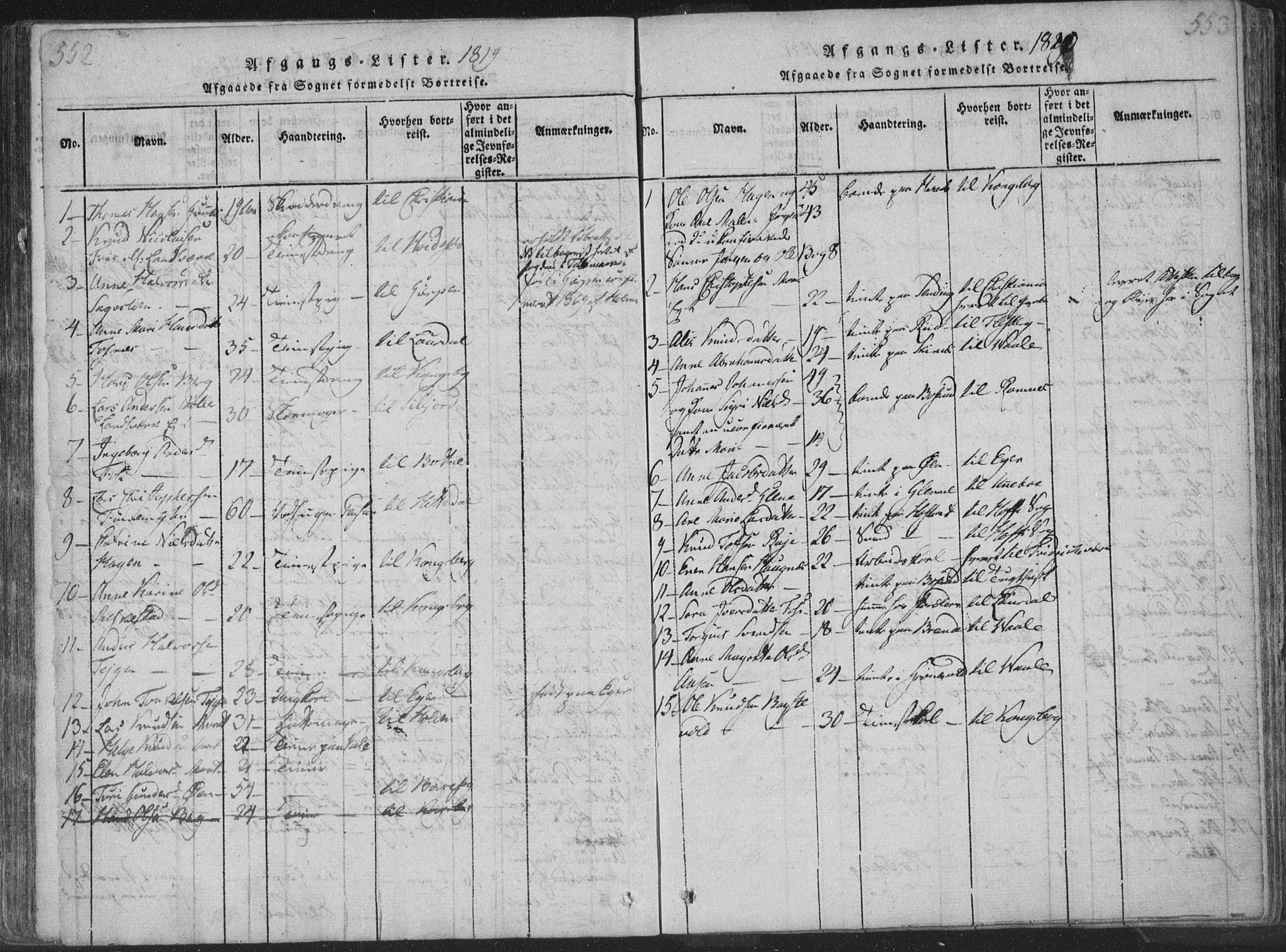 Sandsvær kirkebøker, AV/SAKO-A-244/F/Fa/L0004: Parish register (official) no. I 4, 1817-1839, p. 552-553