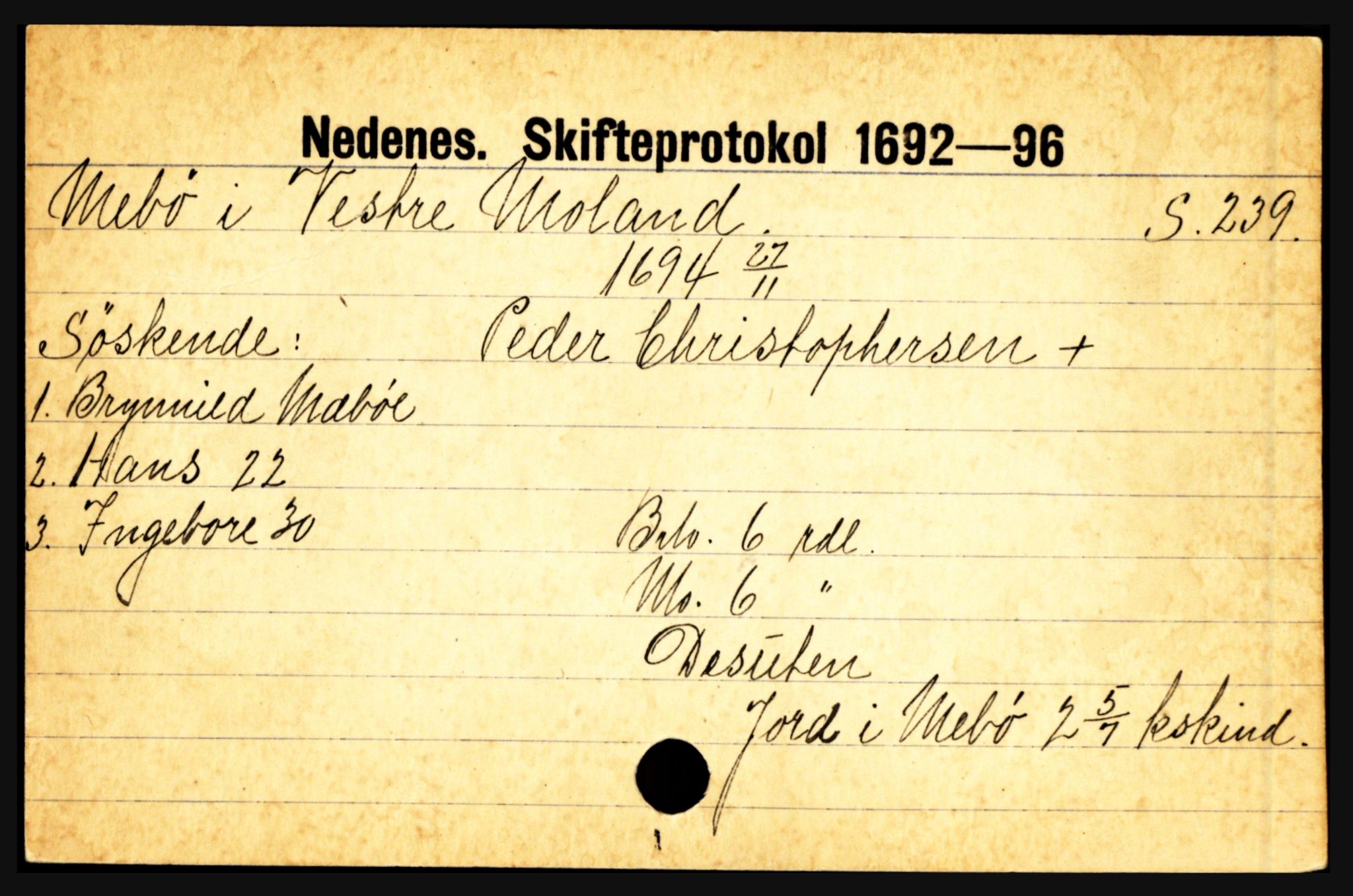 Nedenes sorenskriveri før 1824, AV/SAK-1221-0007/H, p. 19345